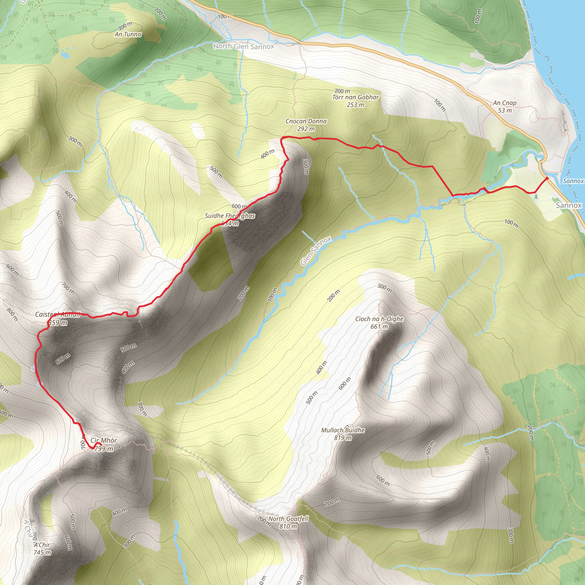 Cìr Mhòr via Suidhe Fhearghas mobile static map