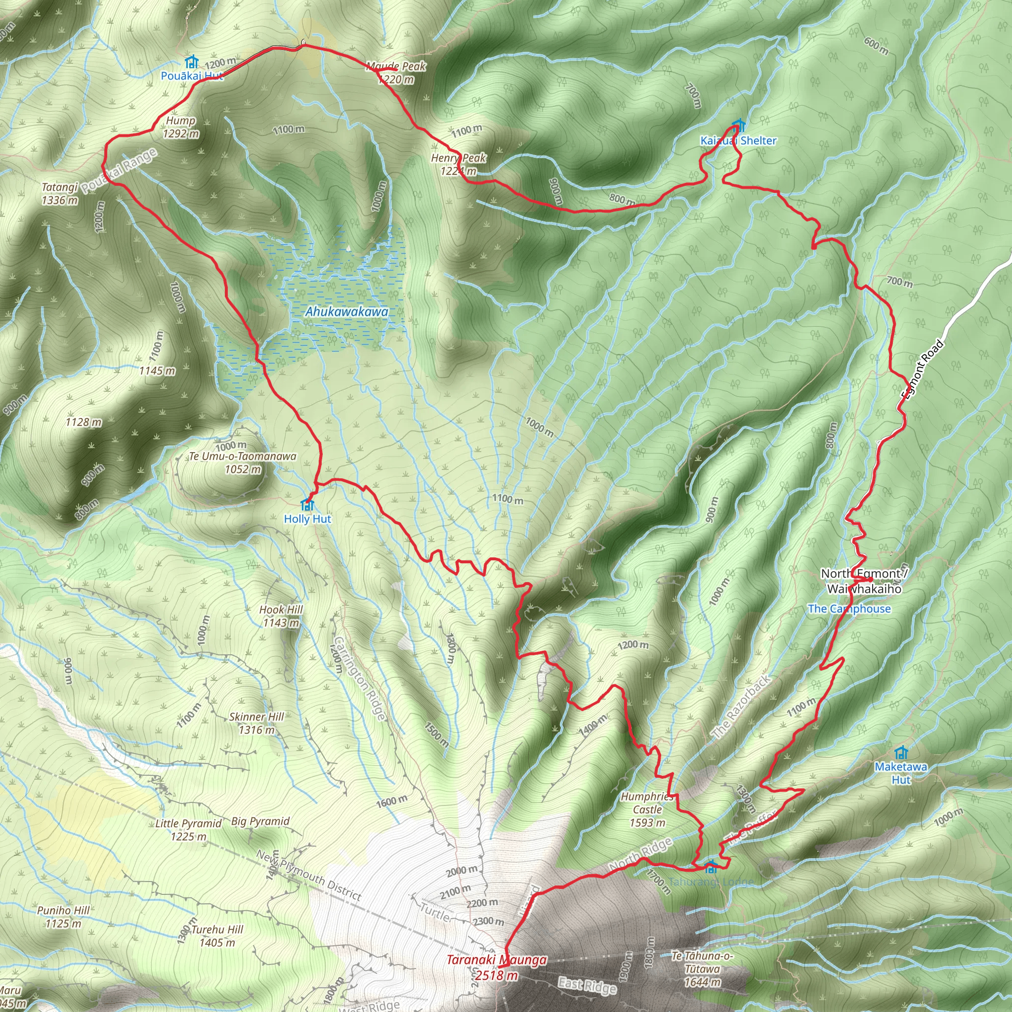 Taranaki Summit and Pouakai Loop mobile static map