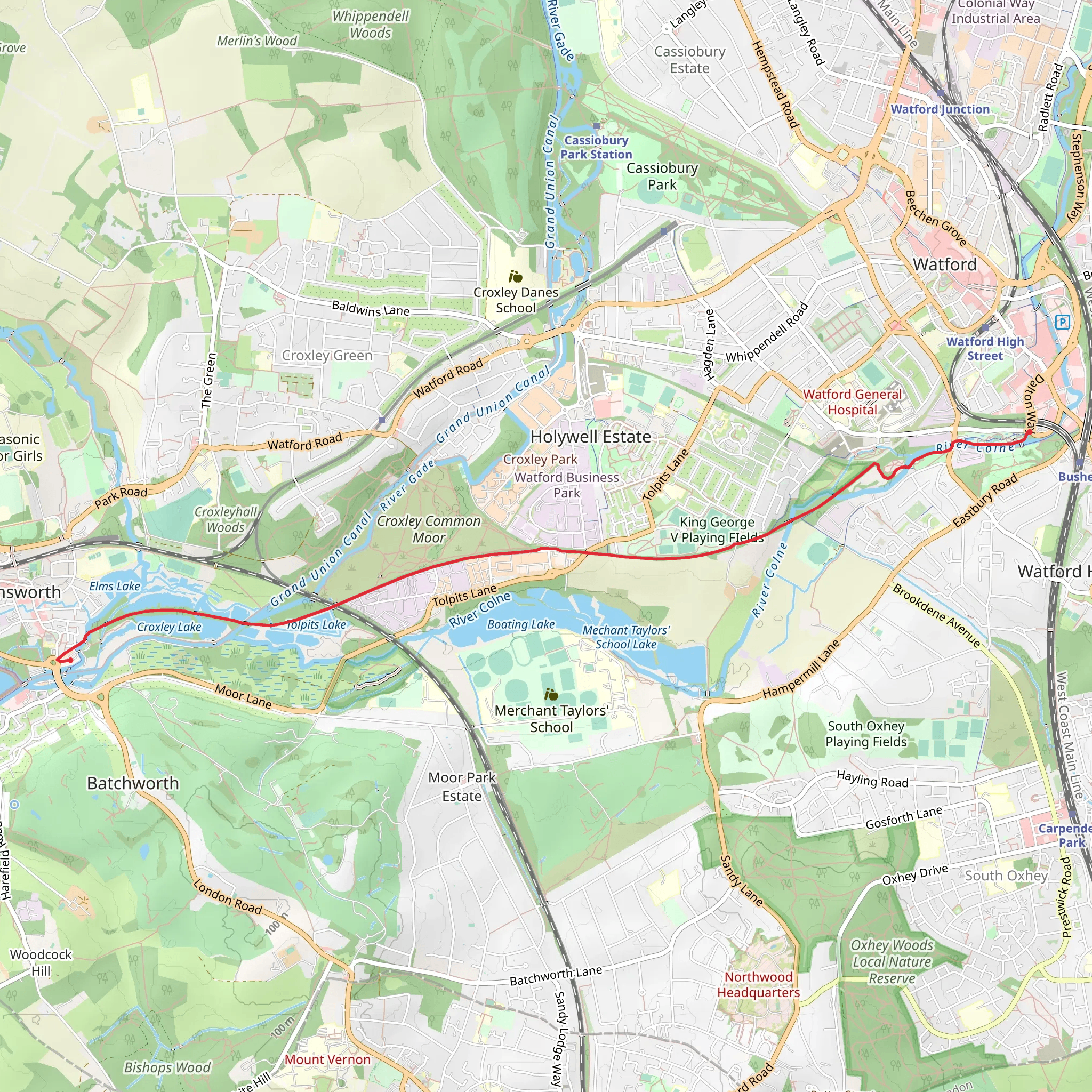 Ebury Way mobile static map