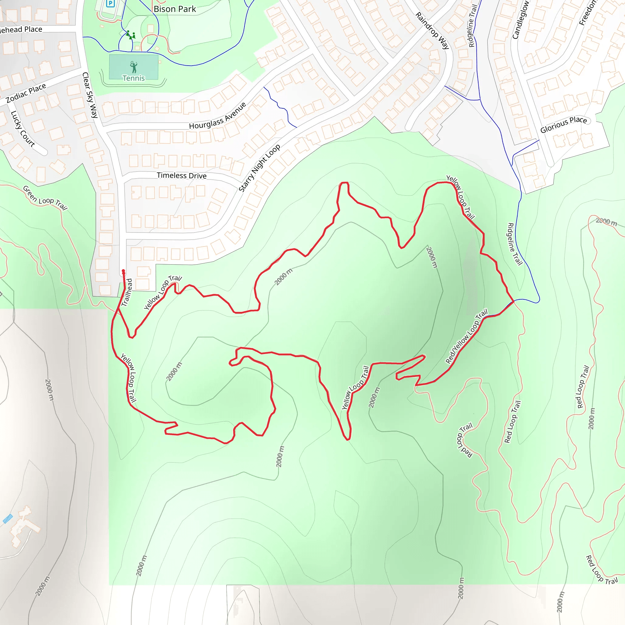 Yellow Loop Trail mobile static map