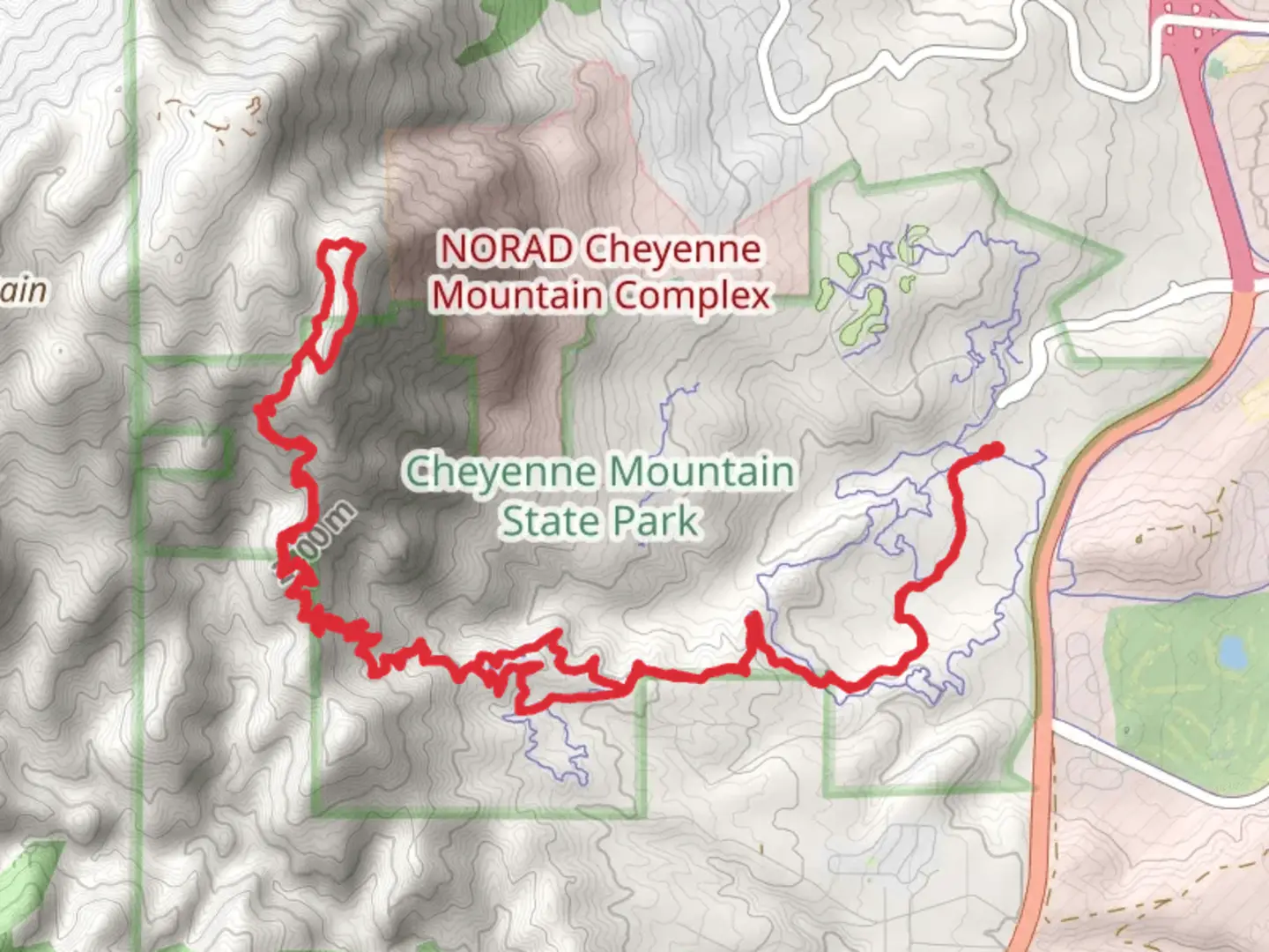 An image depicting the trail North Talon, Dixon Trail and Dragon's Backbone Trailk and its surrounding area.