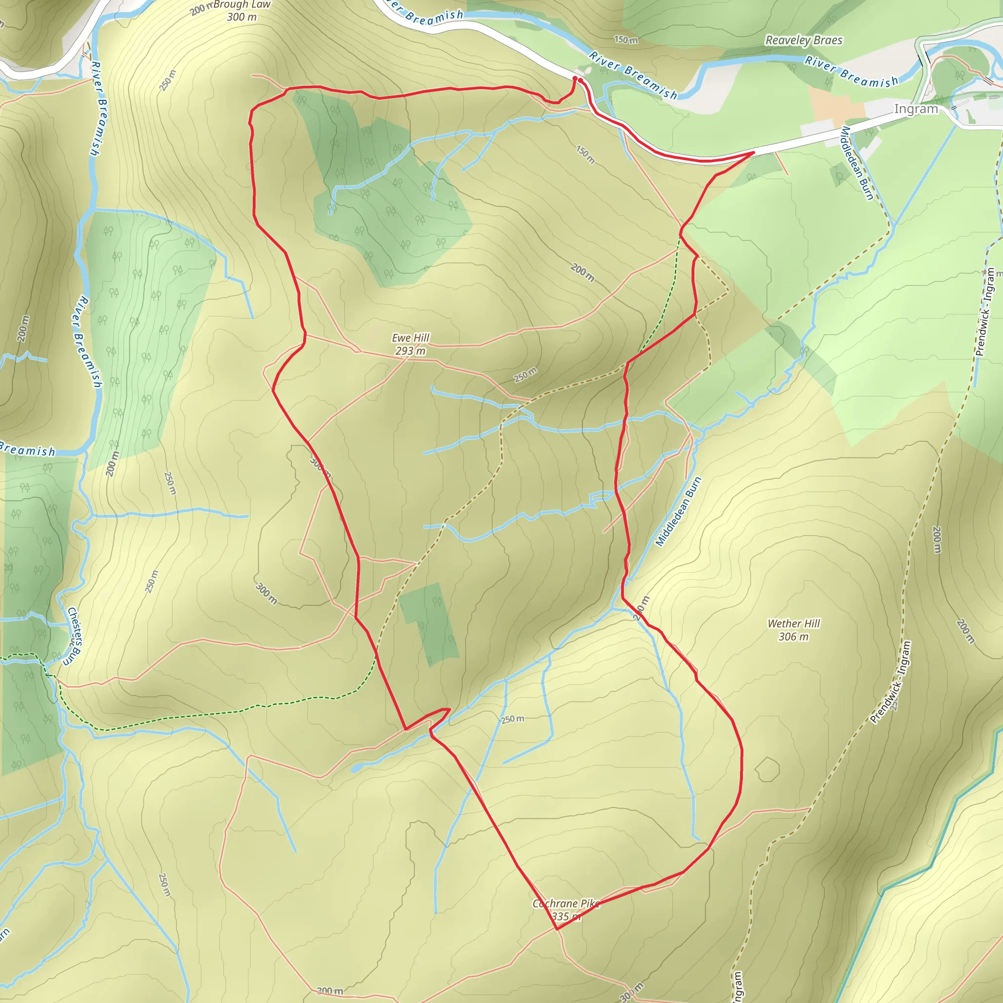 Breamish Valley Hillfort Trail mobile static map