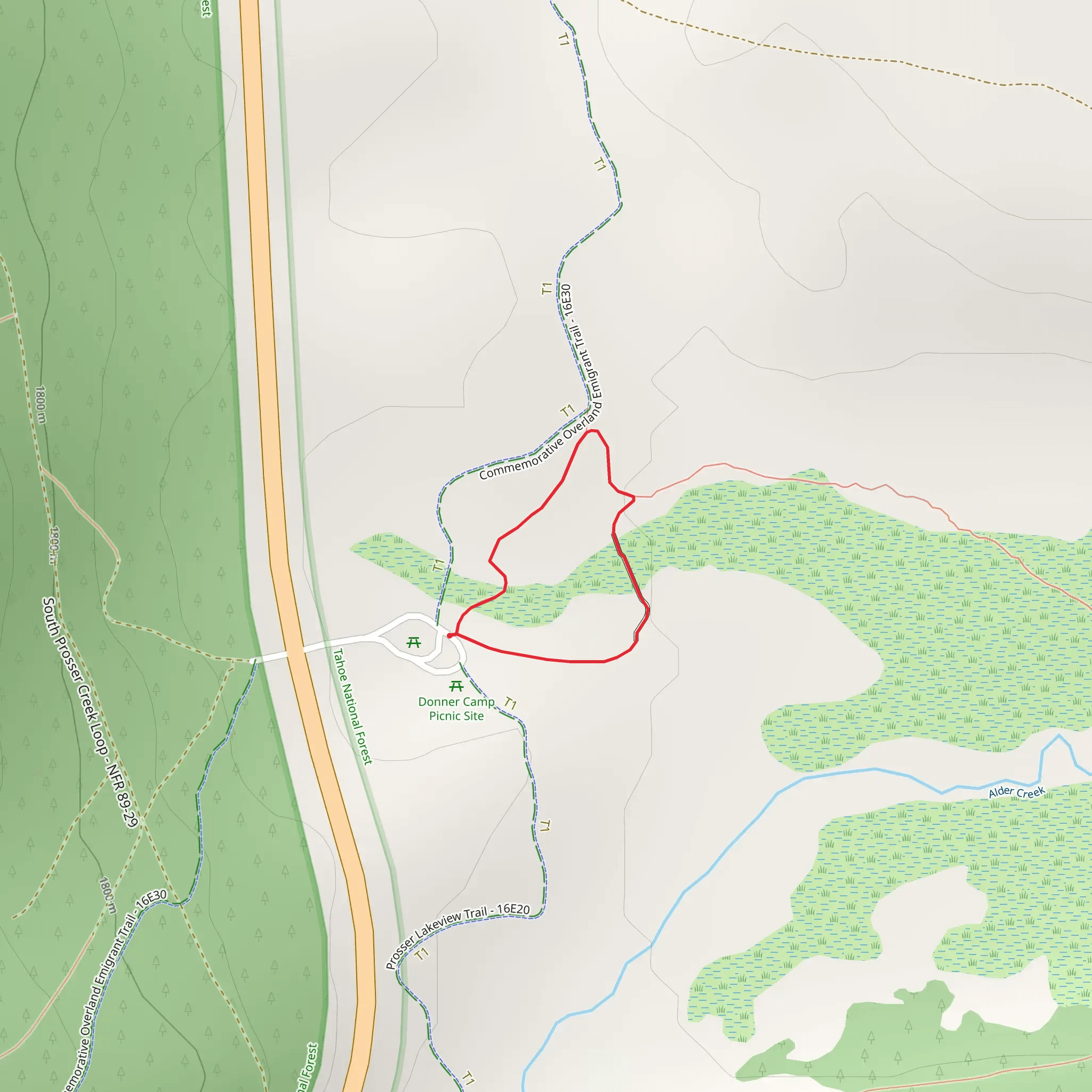 Prosser Lake Road Loop mobile static map