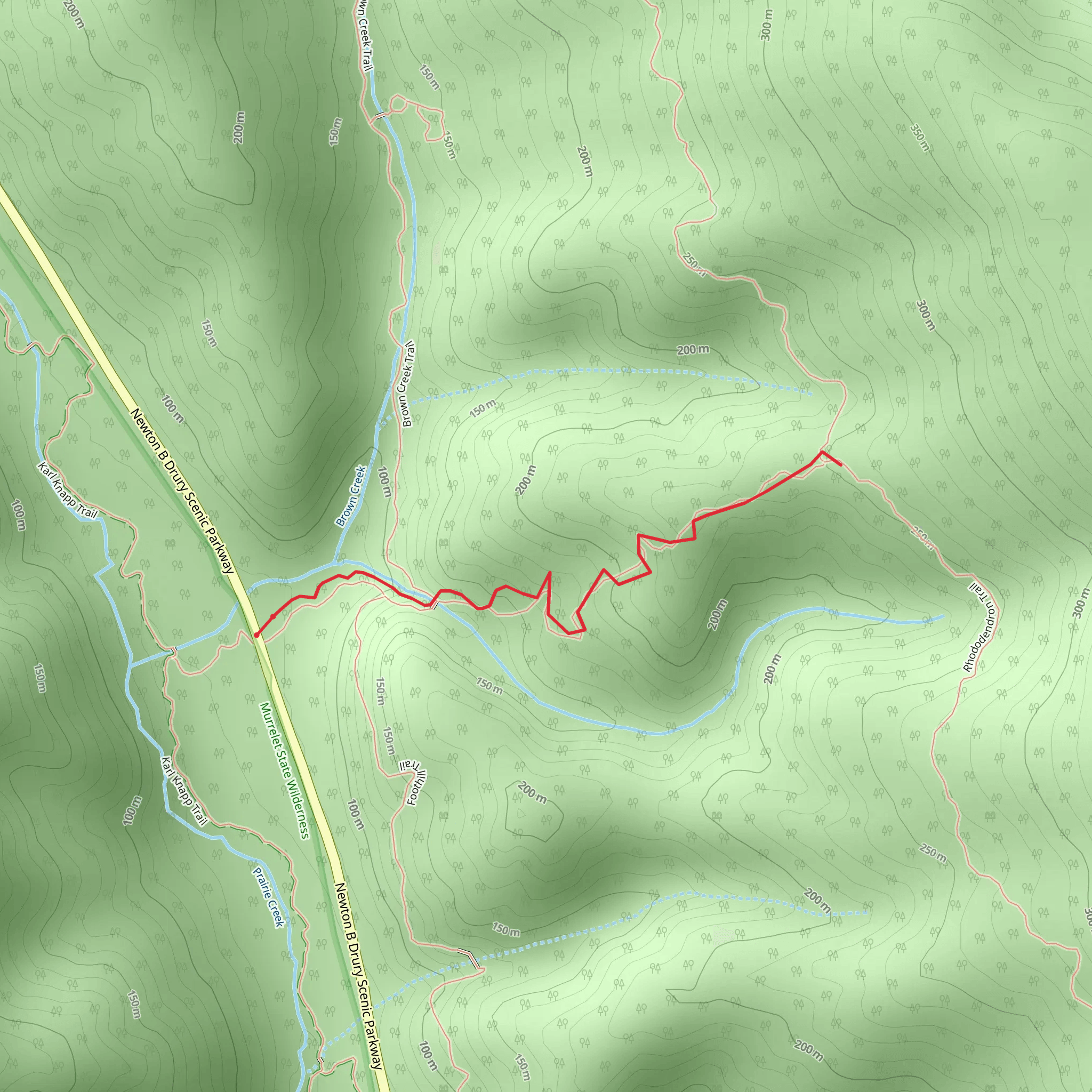 South Fork Trail Out and Back mobile static map
