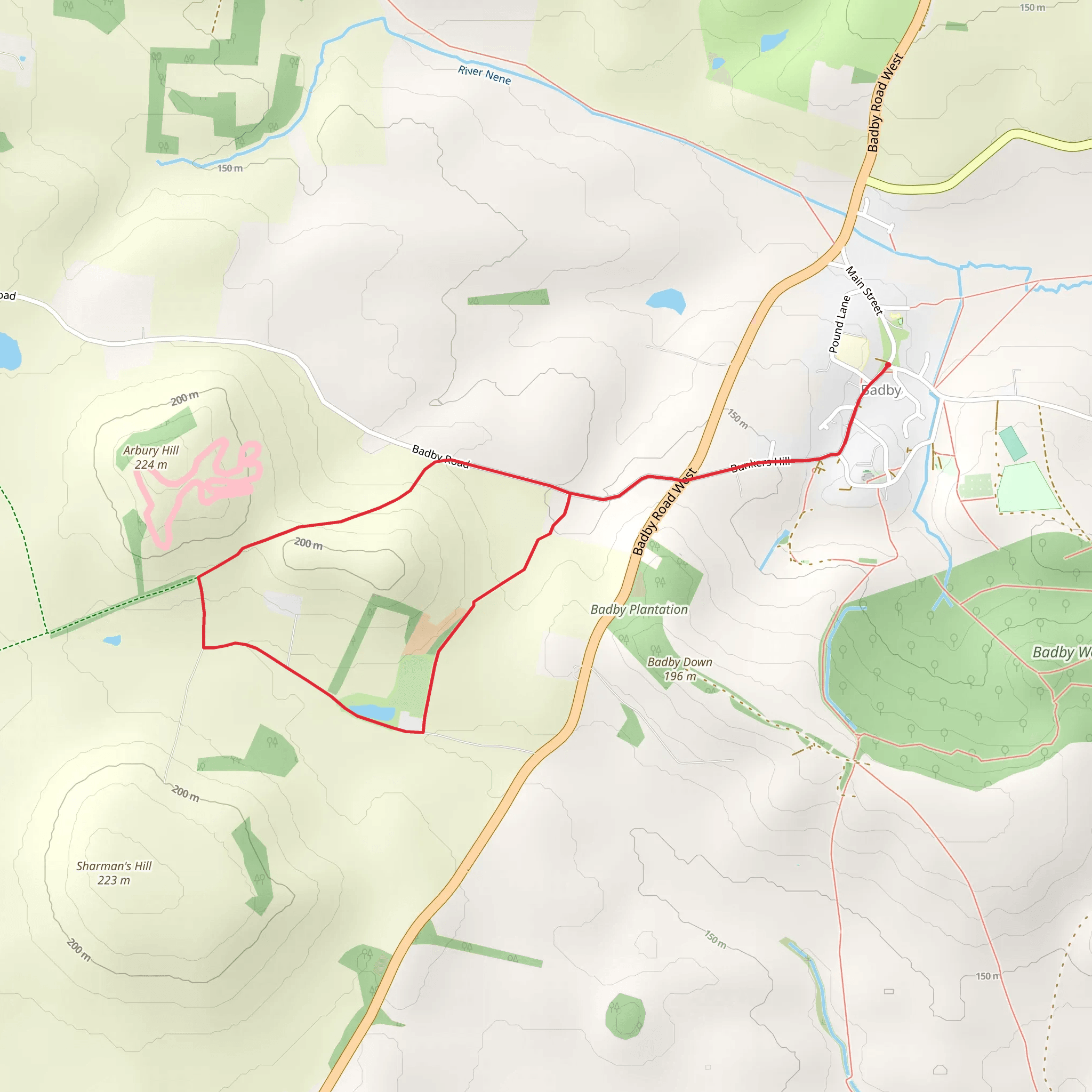 Badby Loop mobile static map
