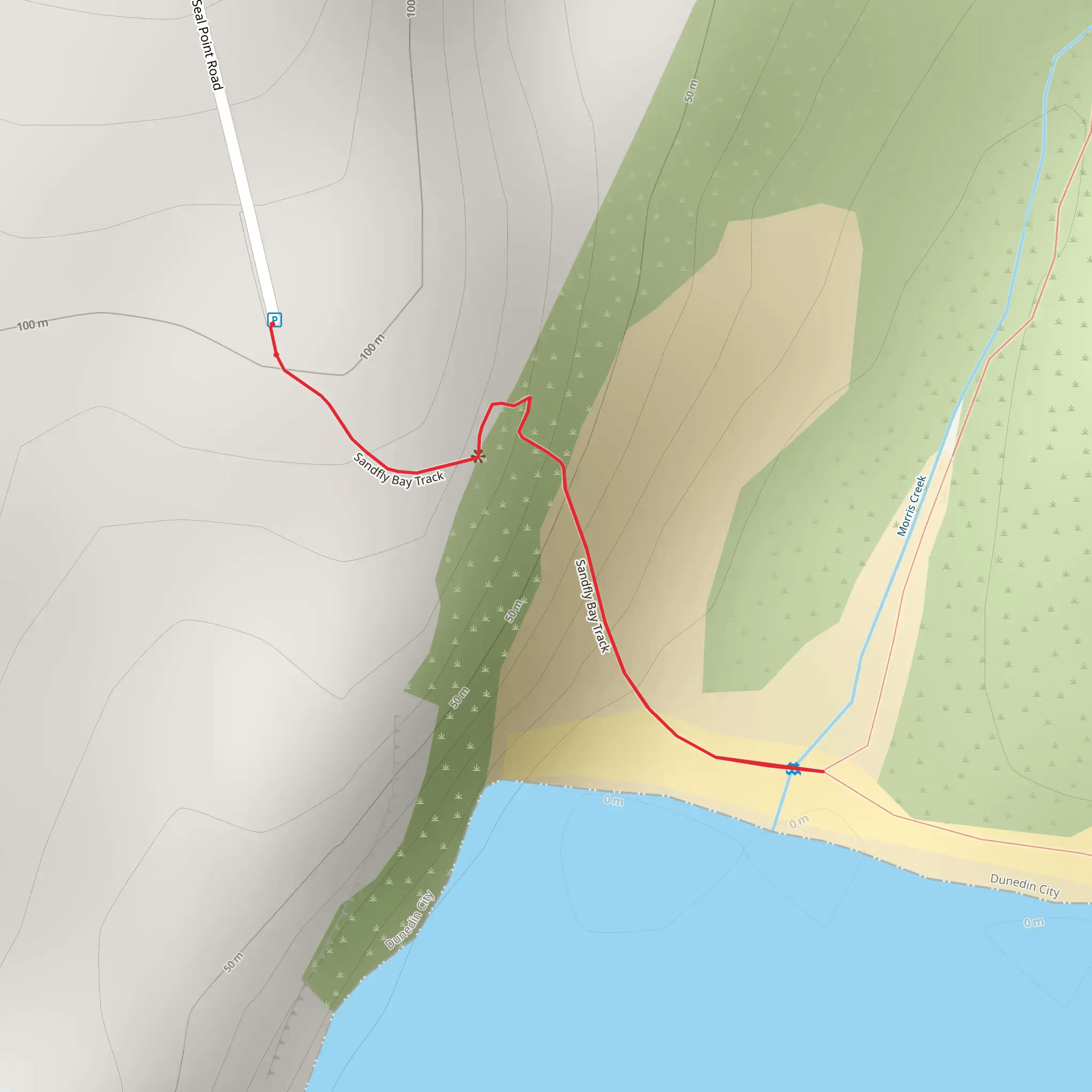Sandfly Bay Track mobile static map