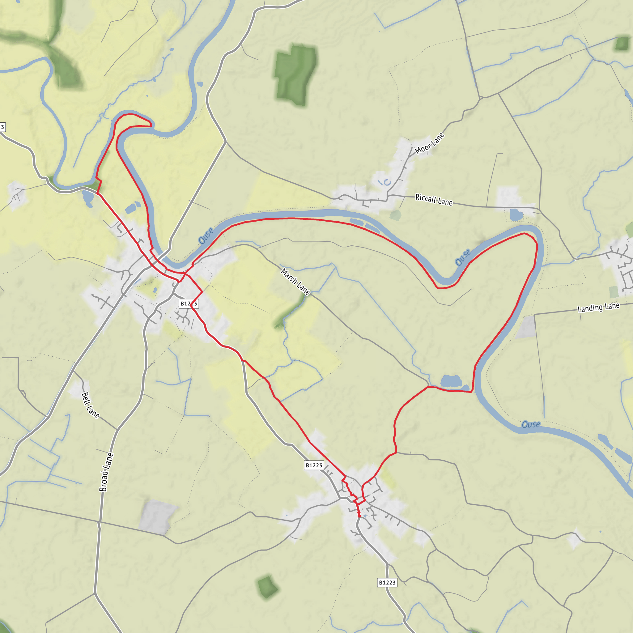 River Ouse and Wolsey Walk mobile static map
