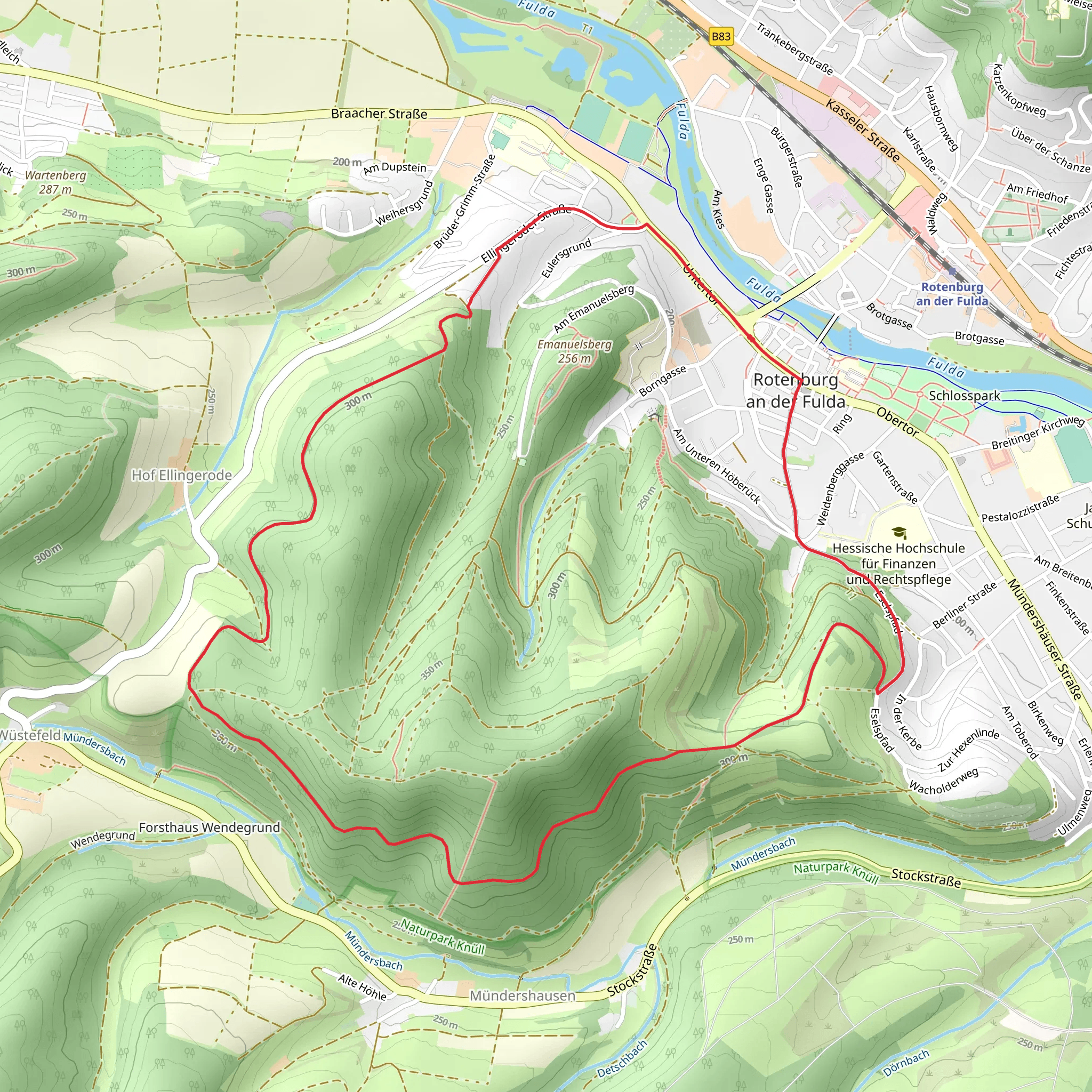 Borgmannweg and Rotenburg Wanderweg R3 mobile static map
