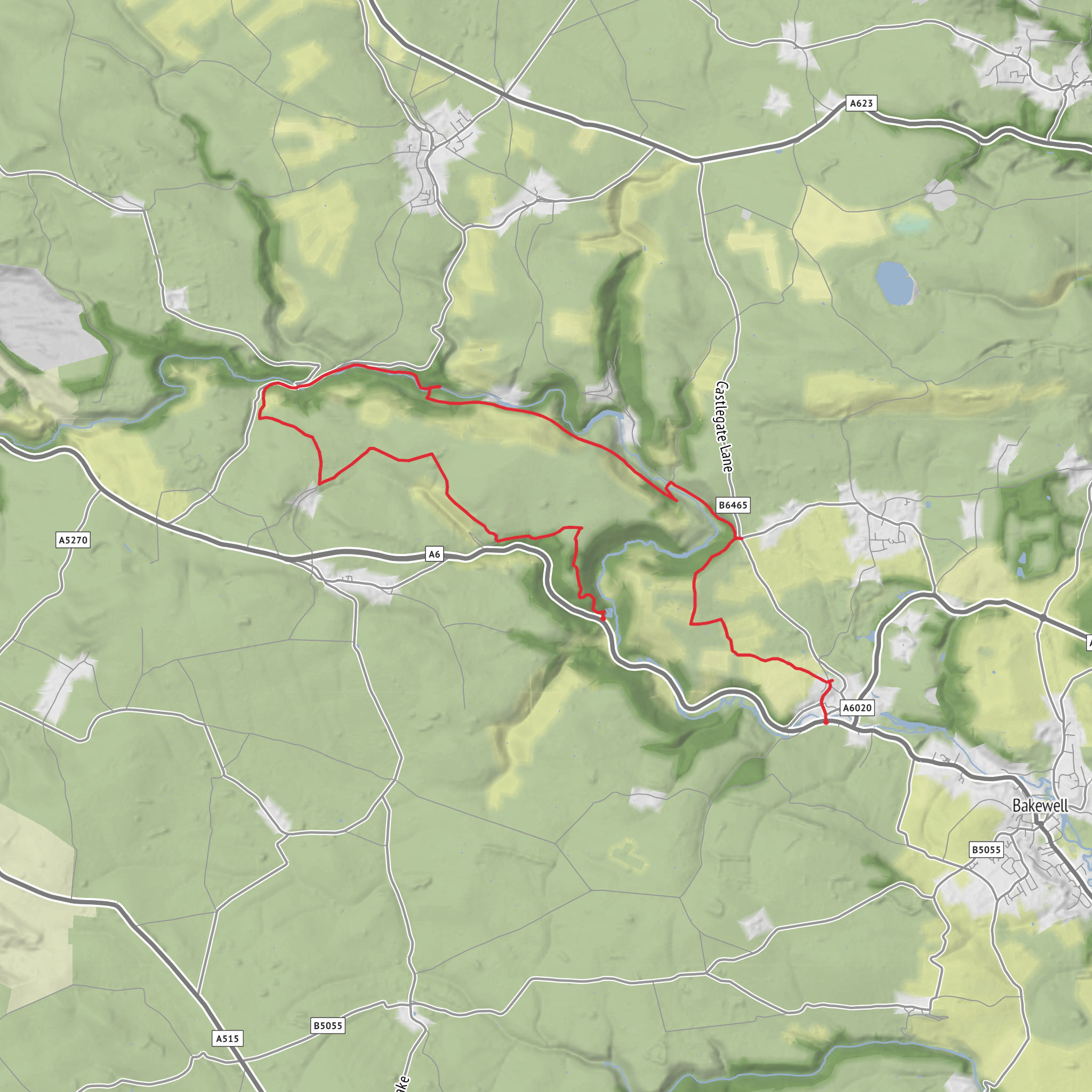 Monsal Dale, High Dale, Litton Mill and Upperdale mobile static map