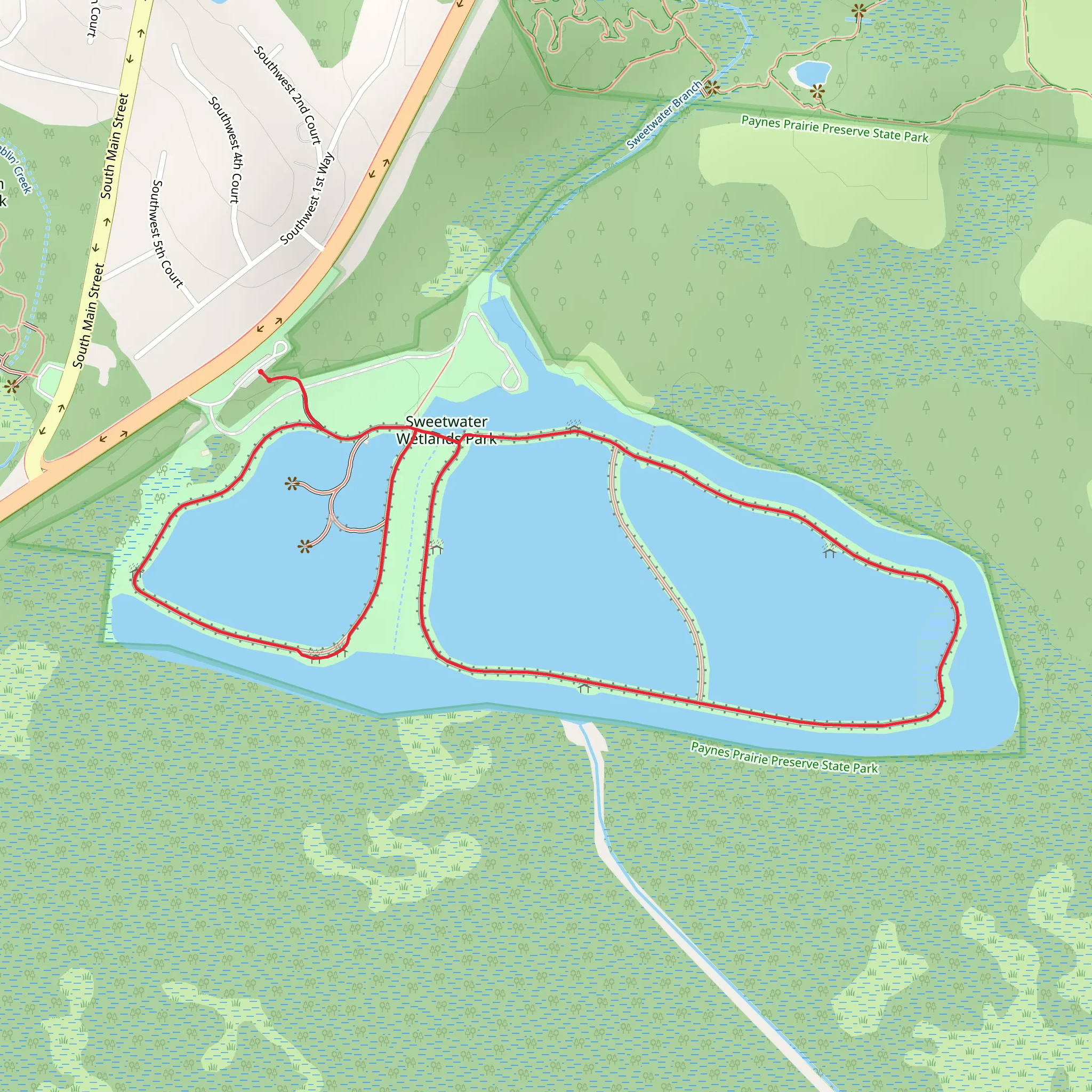 Sweetwater Wetlands Park Loop mobile static map