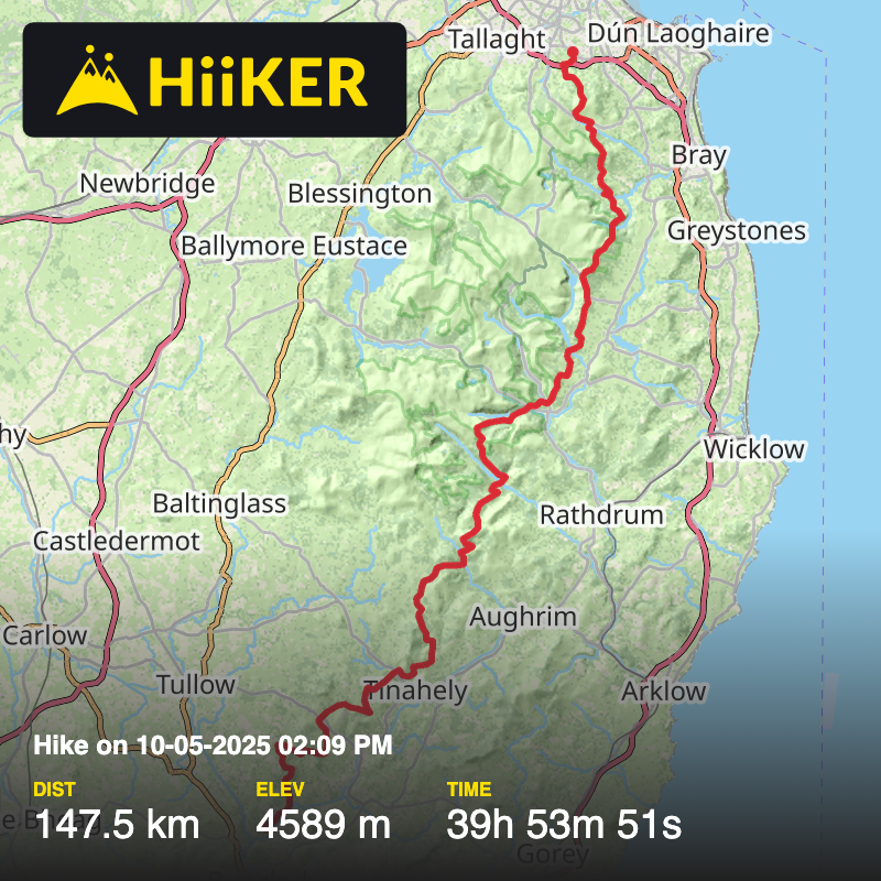 A map preview of the recording Hike on 10-05-2025 02:09 PM.