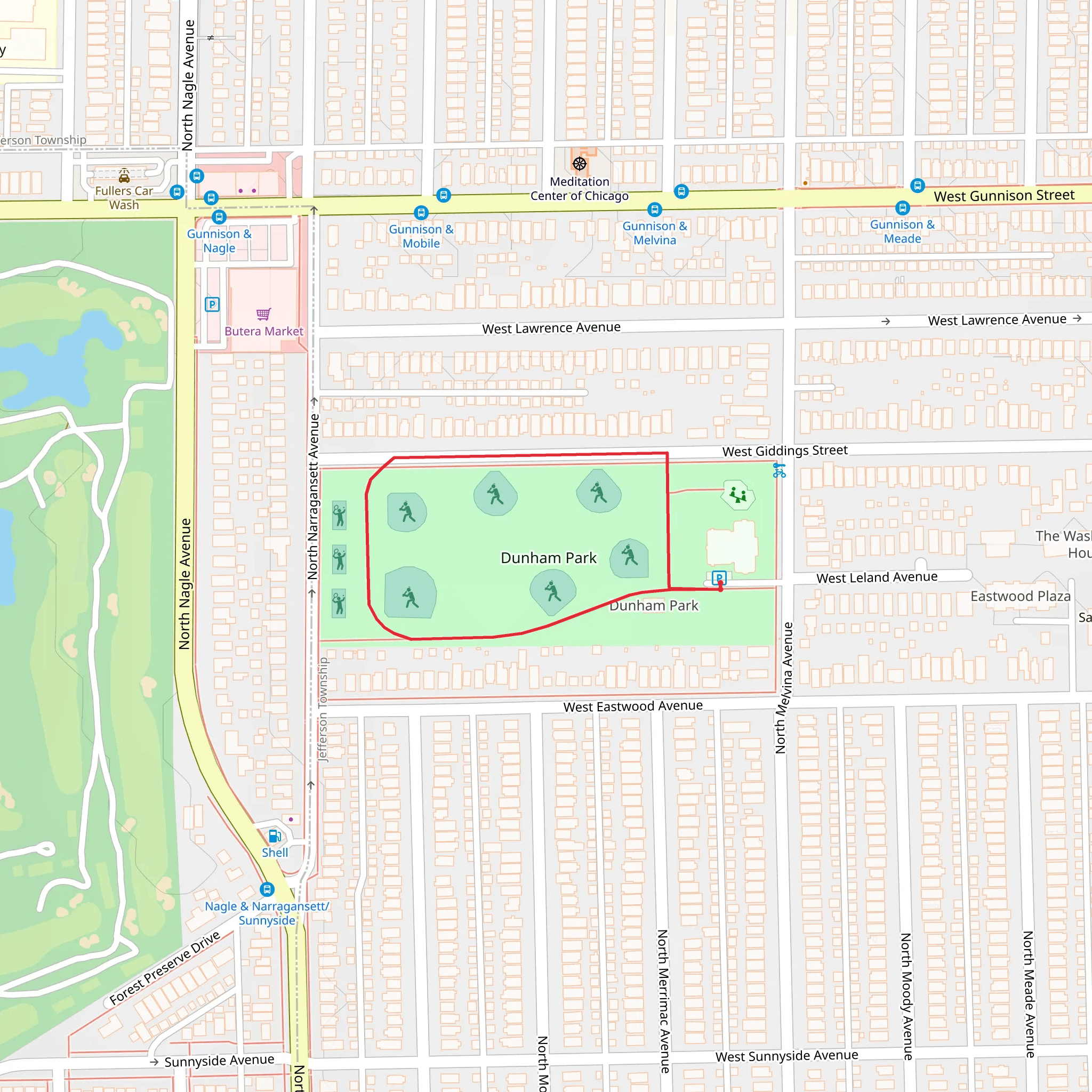 Dunham Park Loop mobile static map
