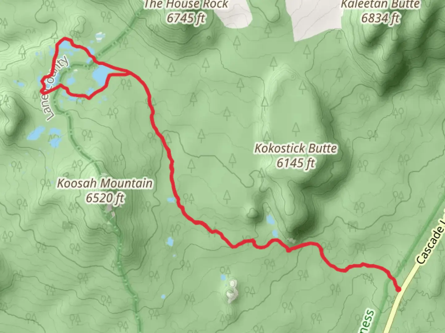 An image depicting the trail Sisters Mirror Lake, Lancelot Lake and Denude Lake Loop via Mirror Lakes Trail and its surrounding area.