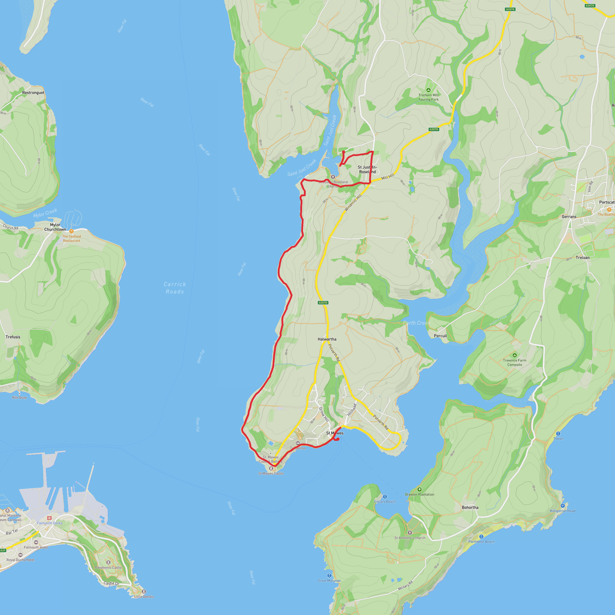 St Mawes - St Just in Roseland mobile static map