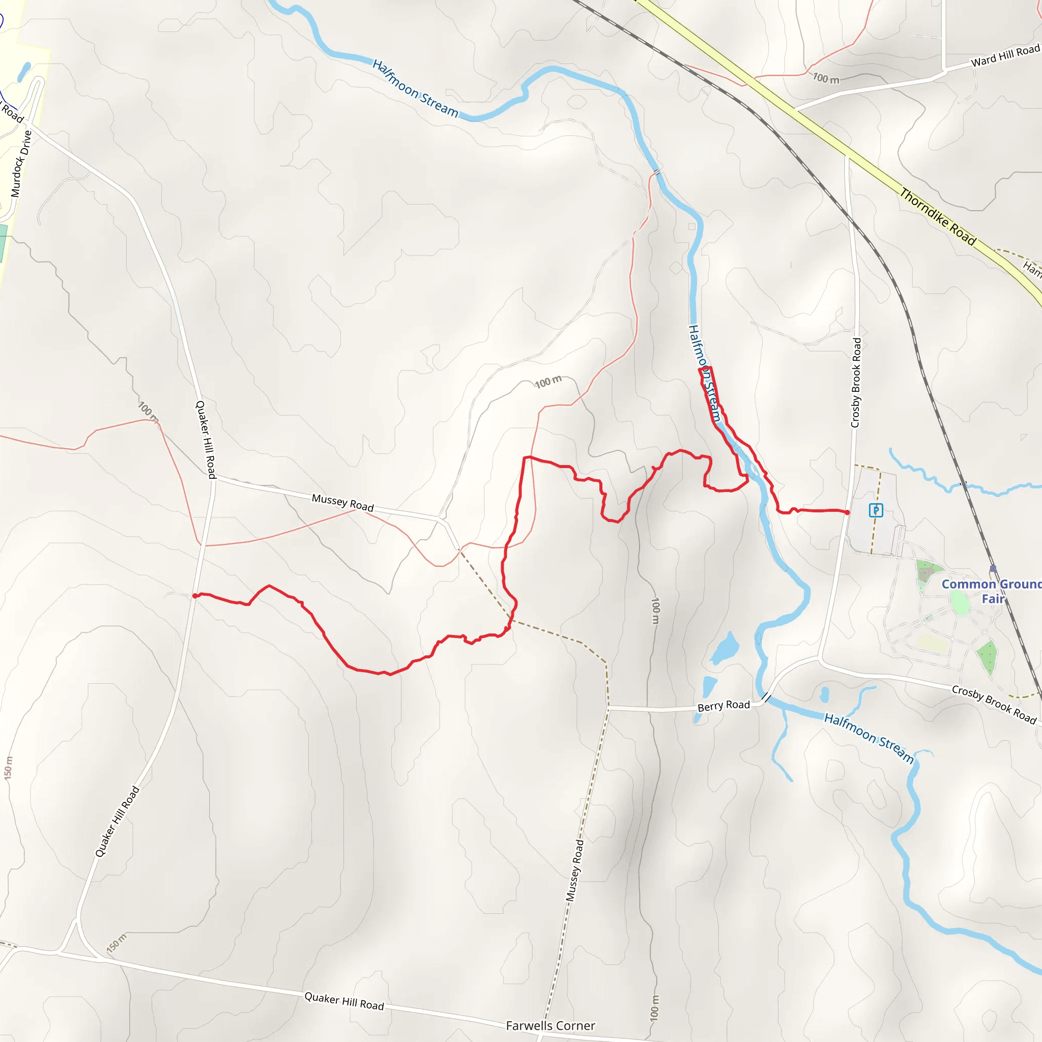 Sandy Stream to Quaker Hill Road mobile static map
