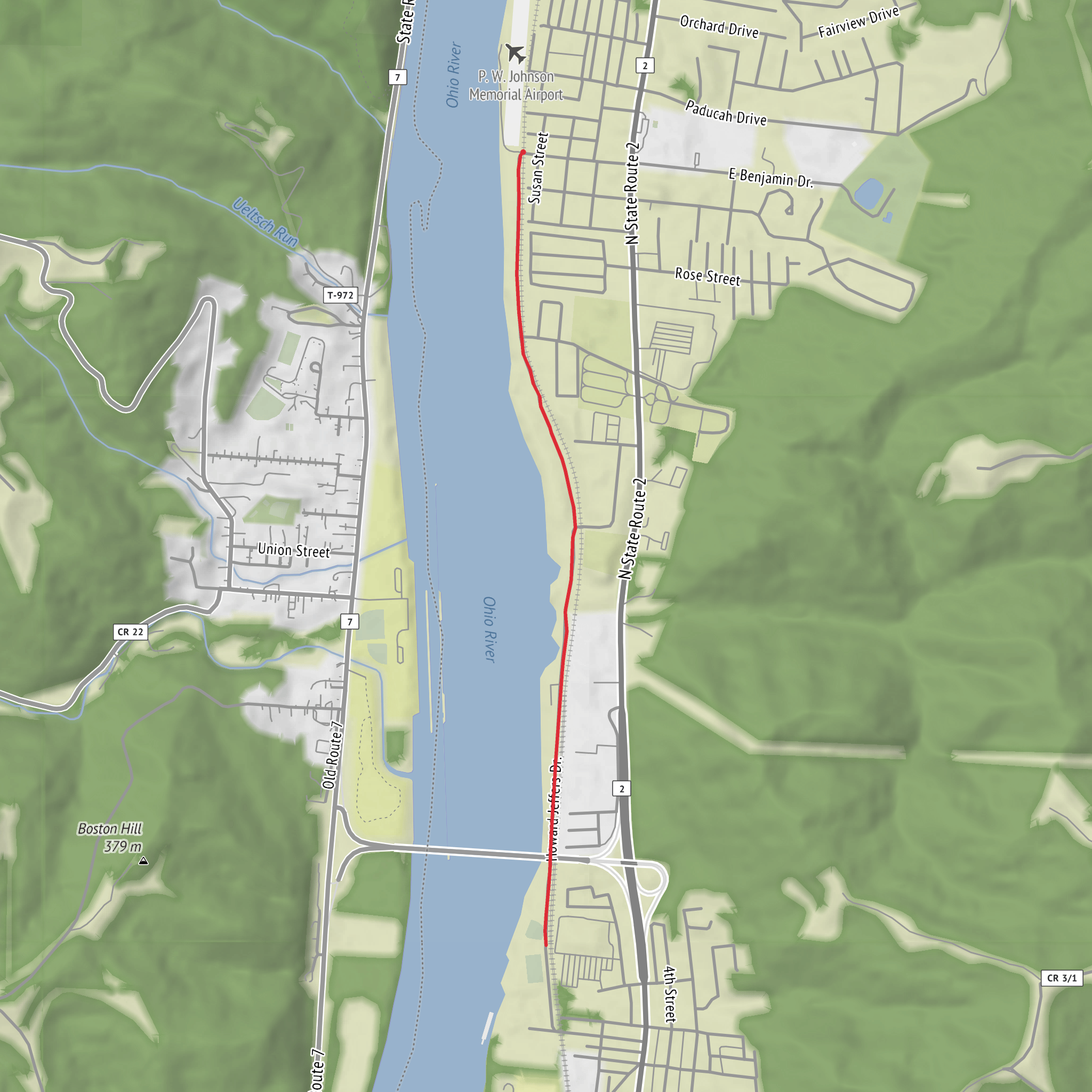 New Martinsville Walking Trail mobile static map