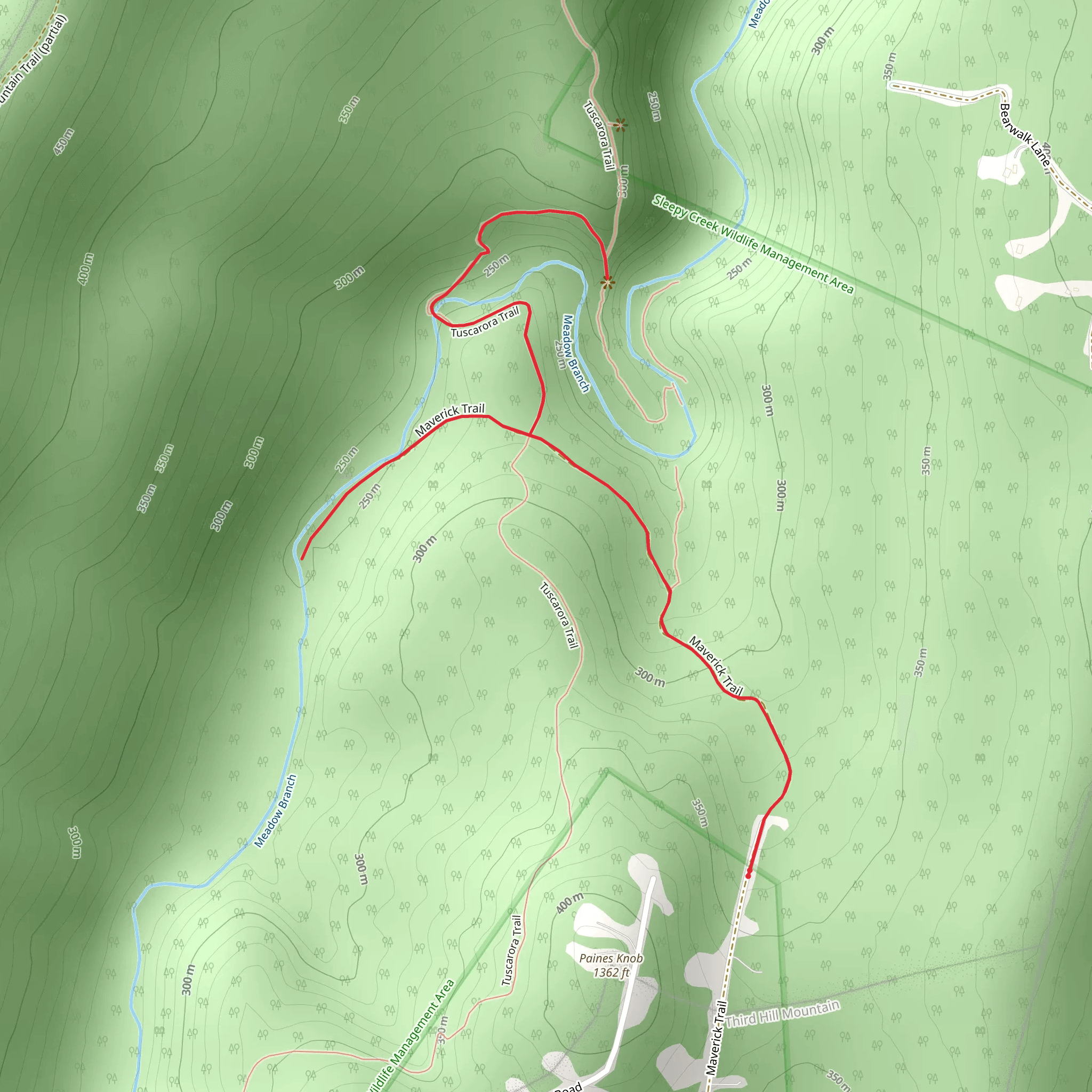 Maverick and Tuscarora Trail mobile static map