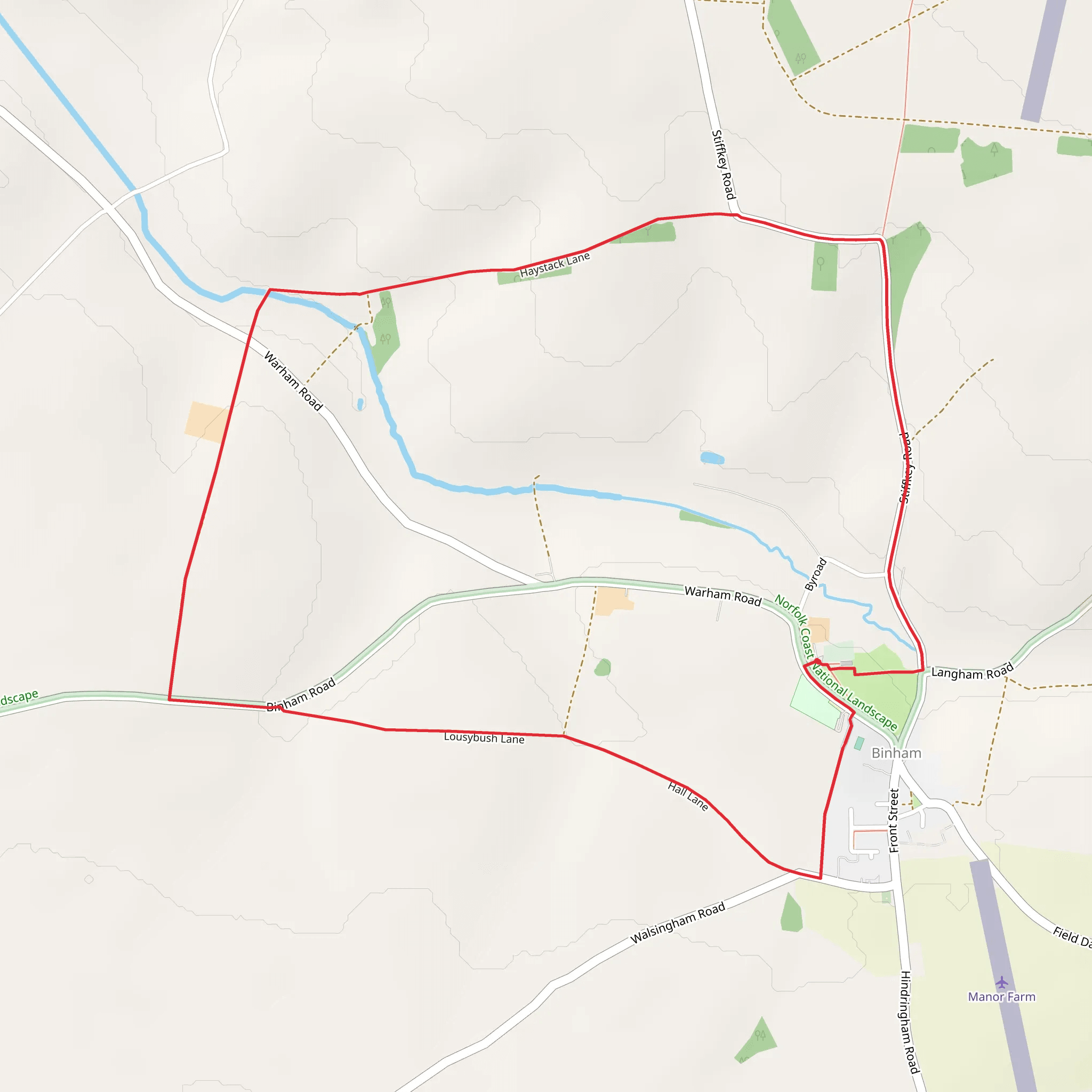 Binham Country Park Loop mobile static map
