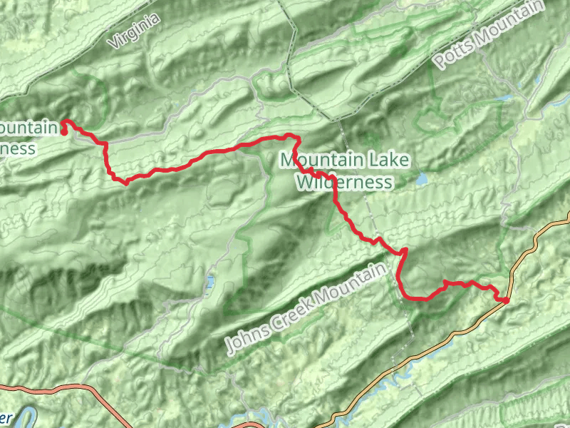 Appalachian Trail from Prices Turnpike and Cumberland Gap Road