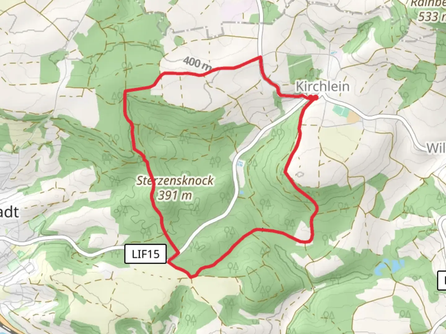 An image depicting the trail Obermain and Gottesgarten Rundweg Nord and its surrounding area.