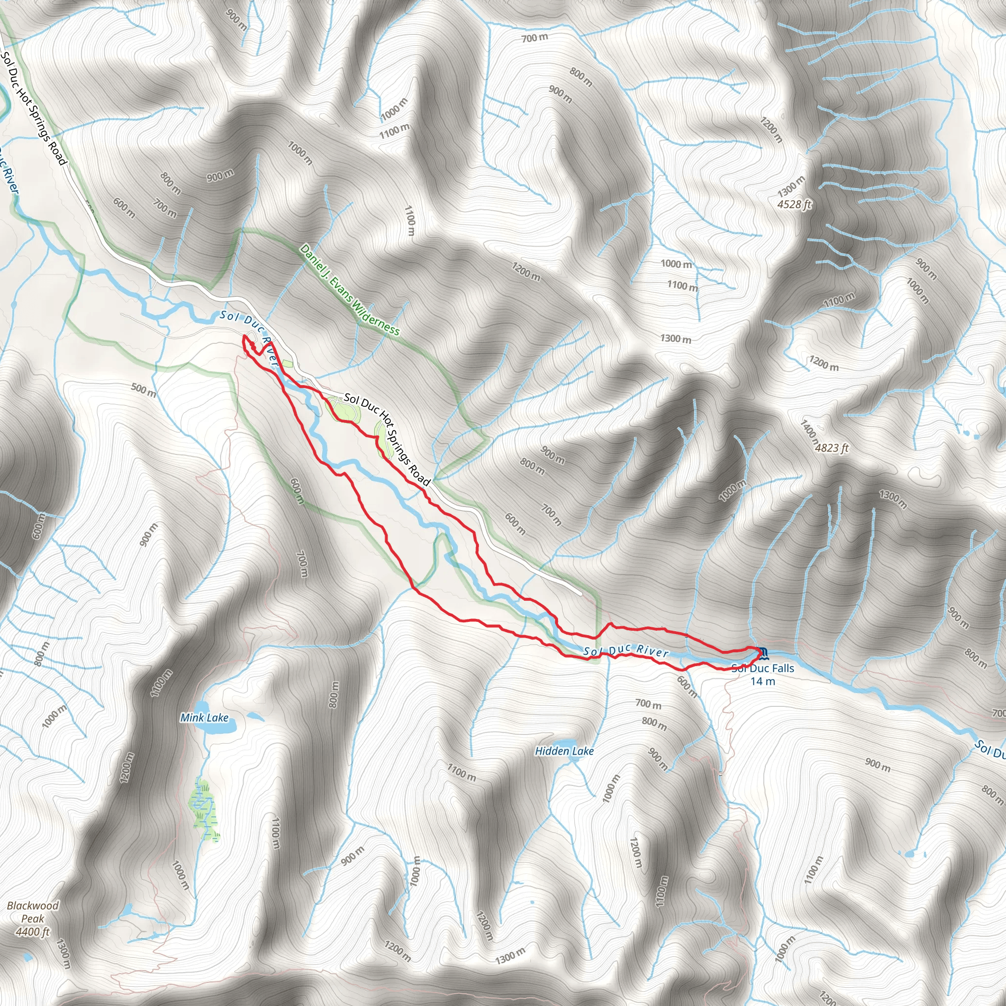 Lover's Lane trail and B Loop Trail mobile static map