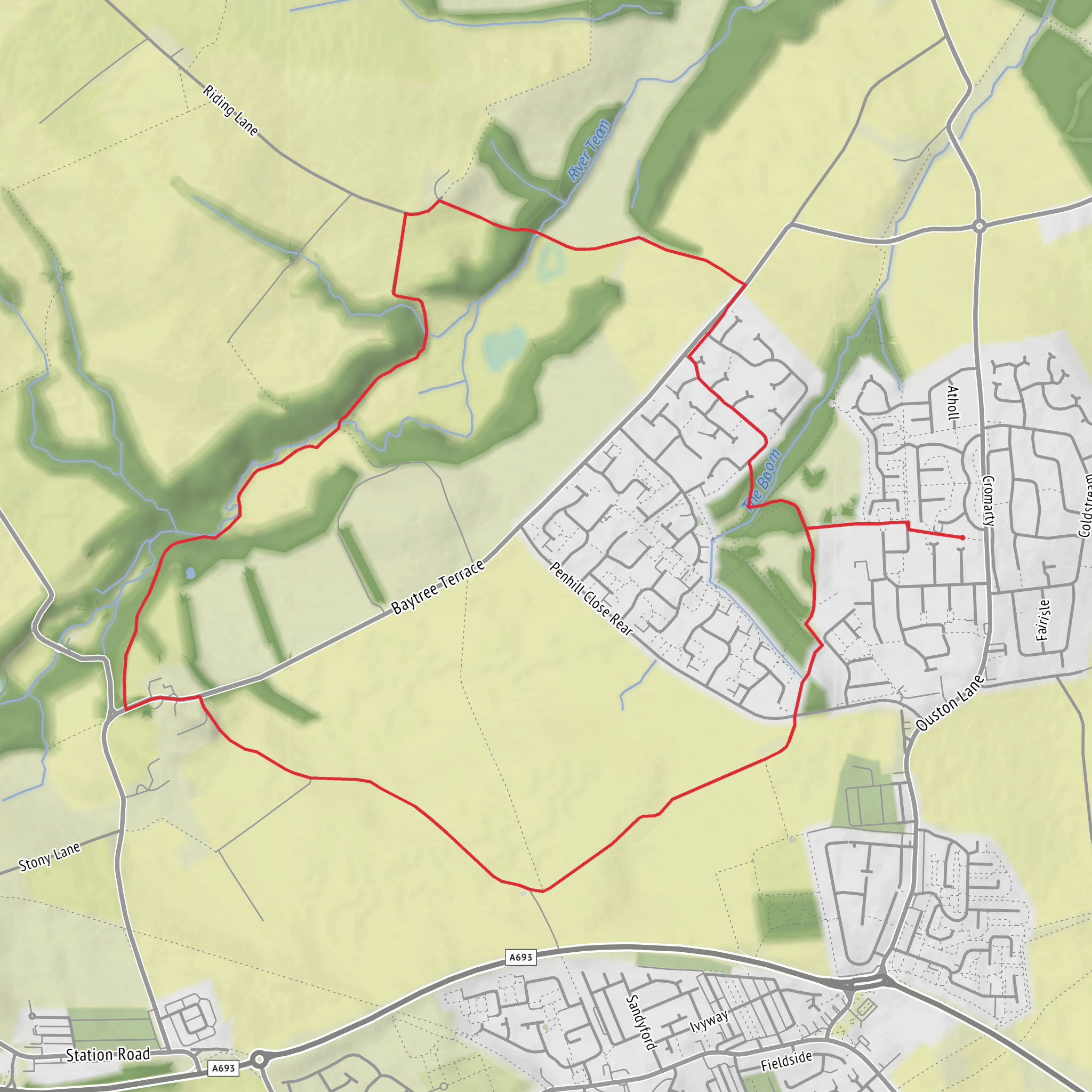 Ouston and Urpeth Loop mobile static map