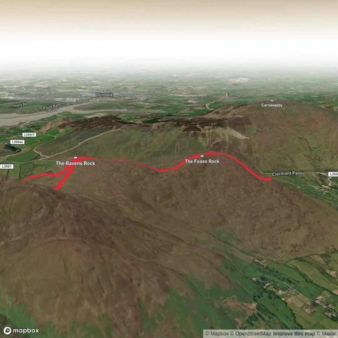 An image depicting the trail Sliab RuaSAC and its surrounding area.