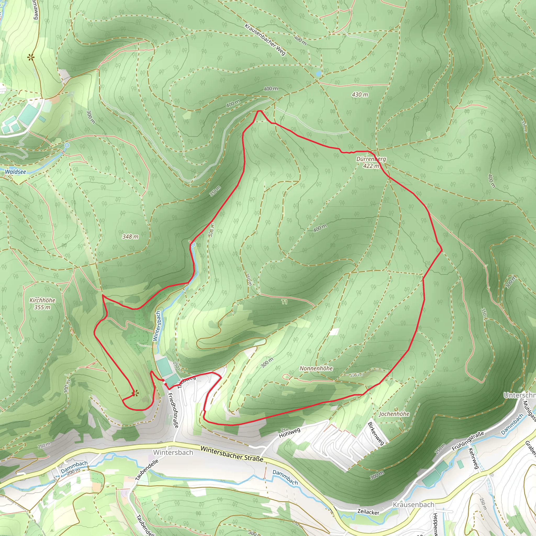 Ortswanderweg Dammbach and Kulturweg Dammbach mobile static map