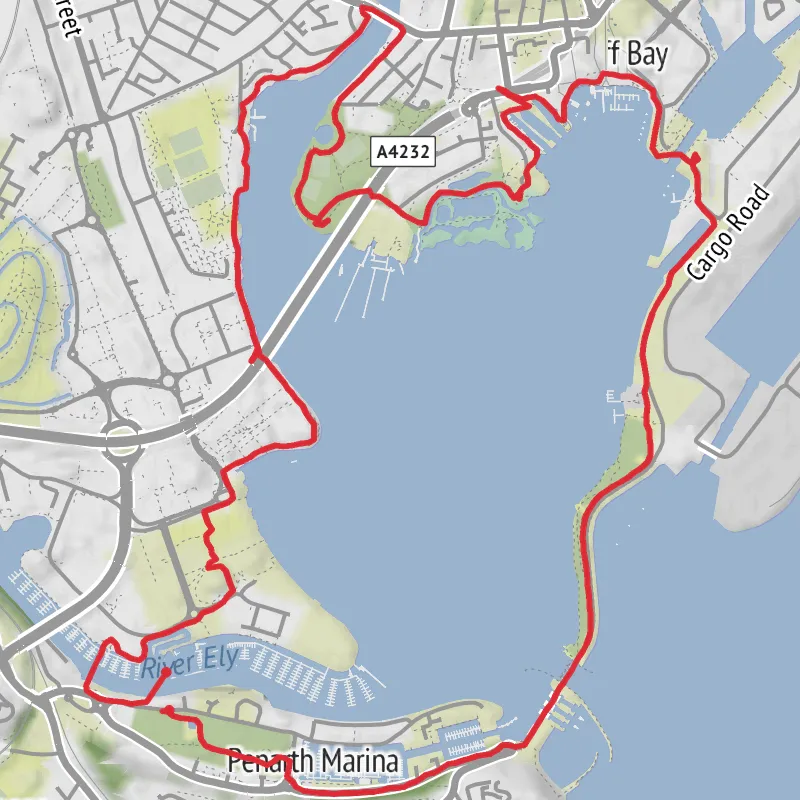A map preview of the recording Hike from Penarth.