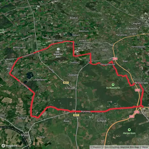 De Kuilen and Udenoord via Rijksweg and Hoogeweg