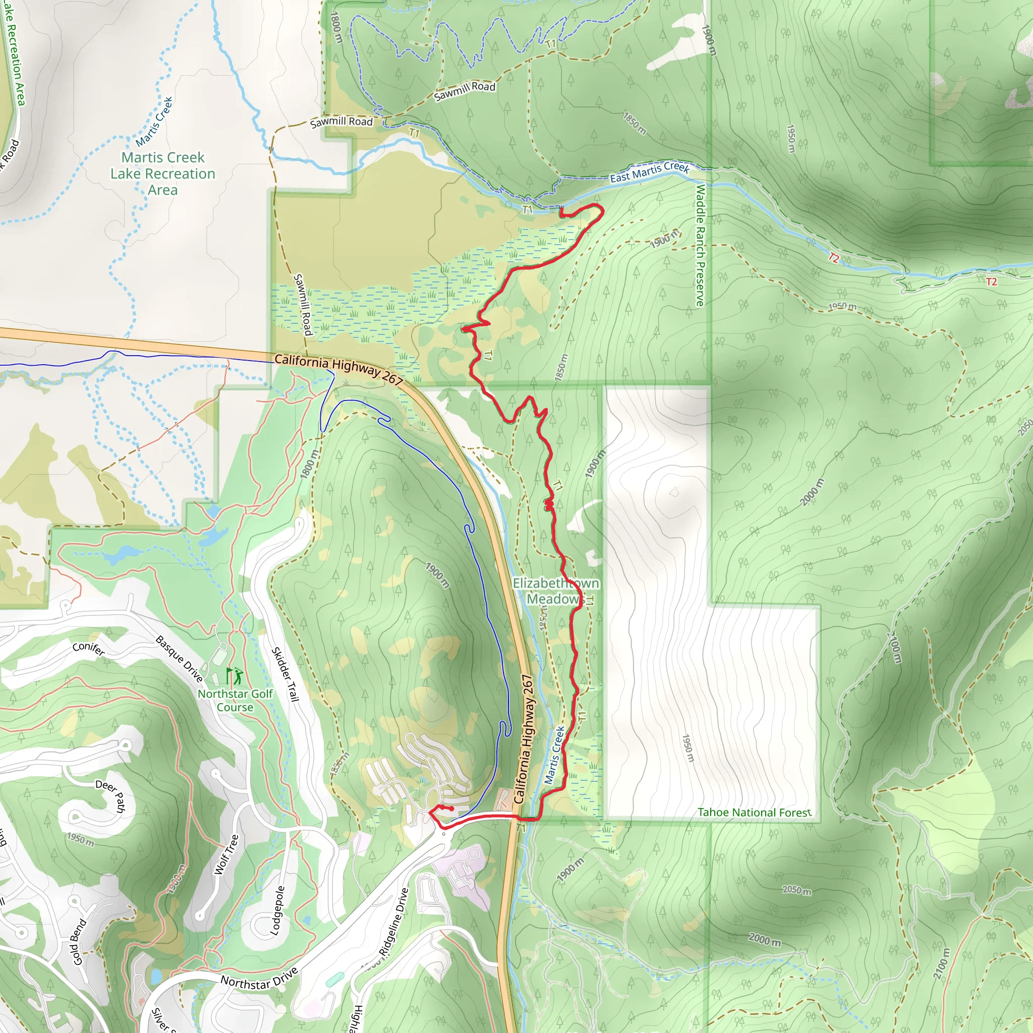 Elizabethtown Meadows Trail mobile static map