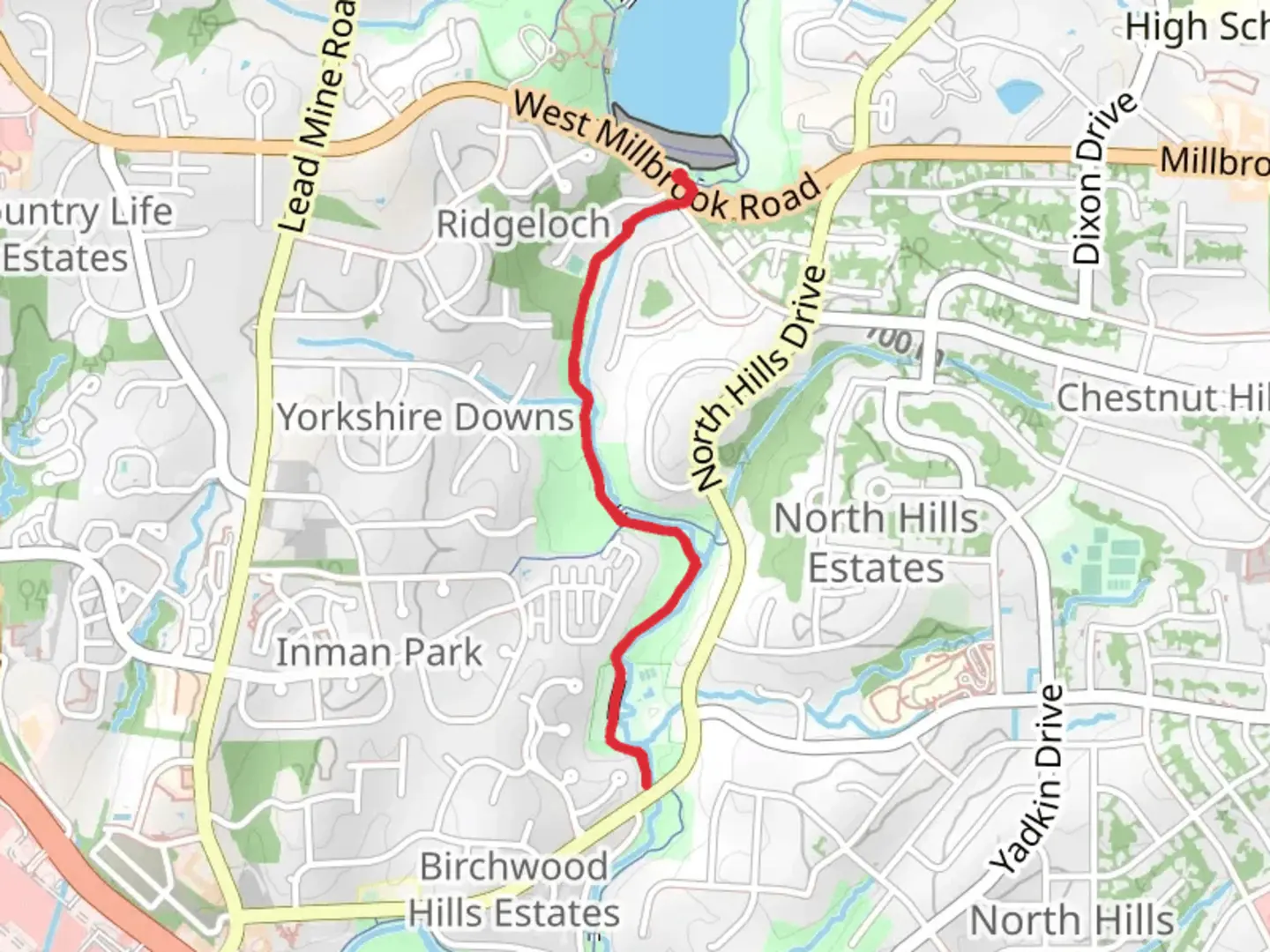 An image depicting the trail Mine Creek Trail and its surrounding area.