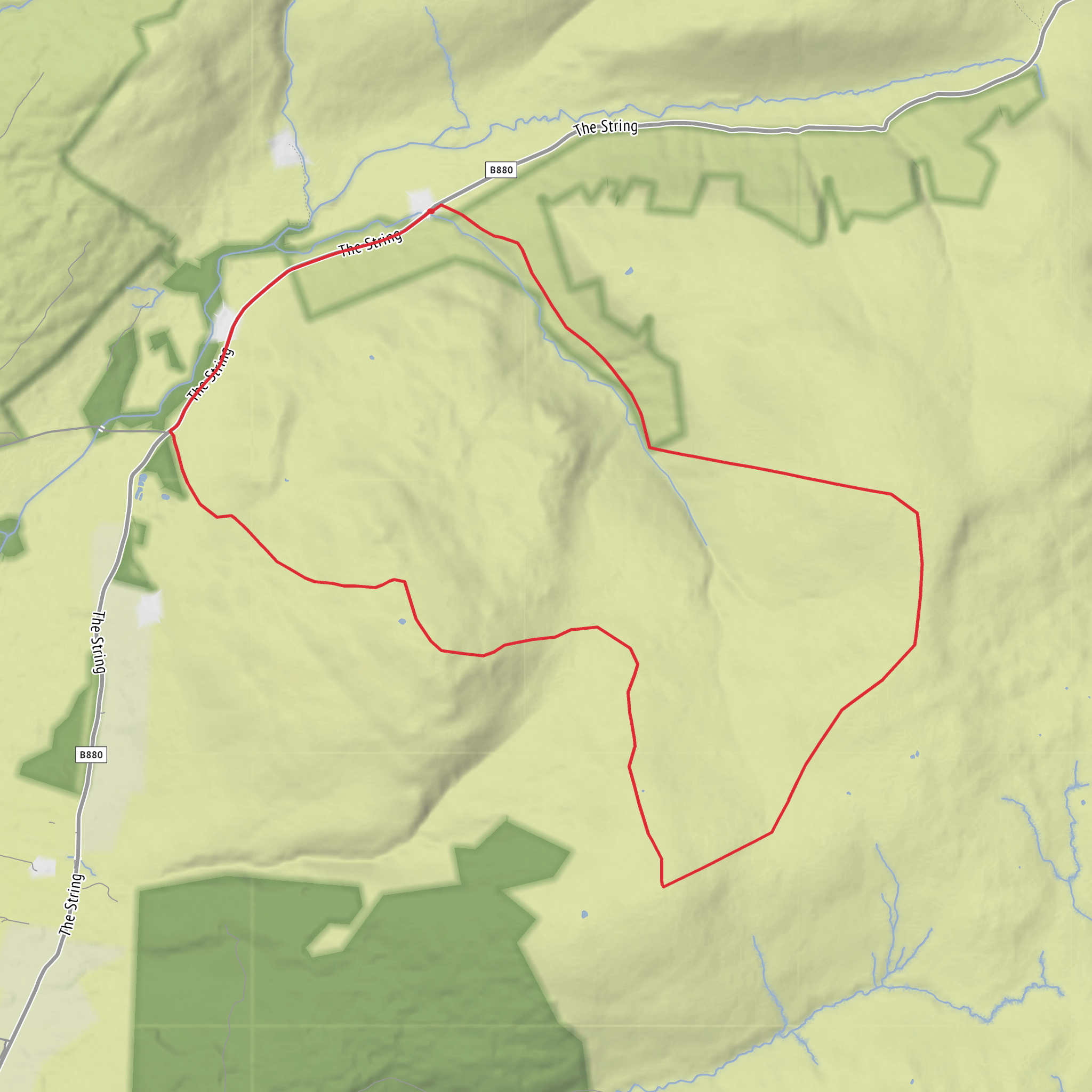 Glenloig Bridge, A' Chruach, Beinn Bhreac and Ard Bheinn Loop mobile static map