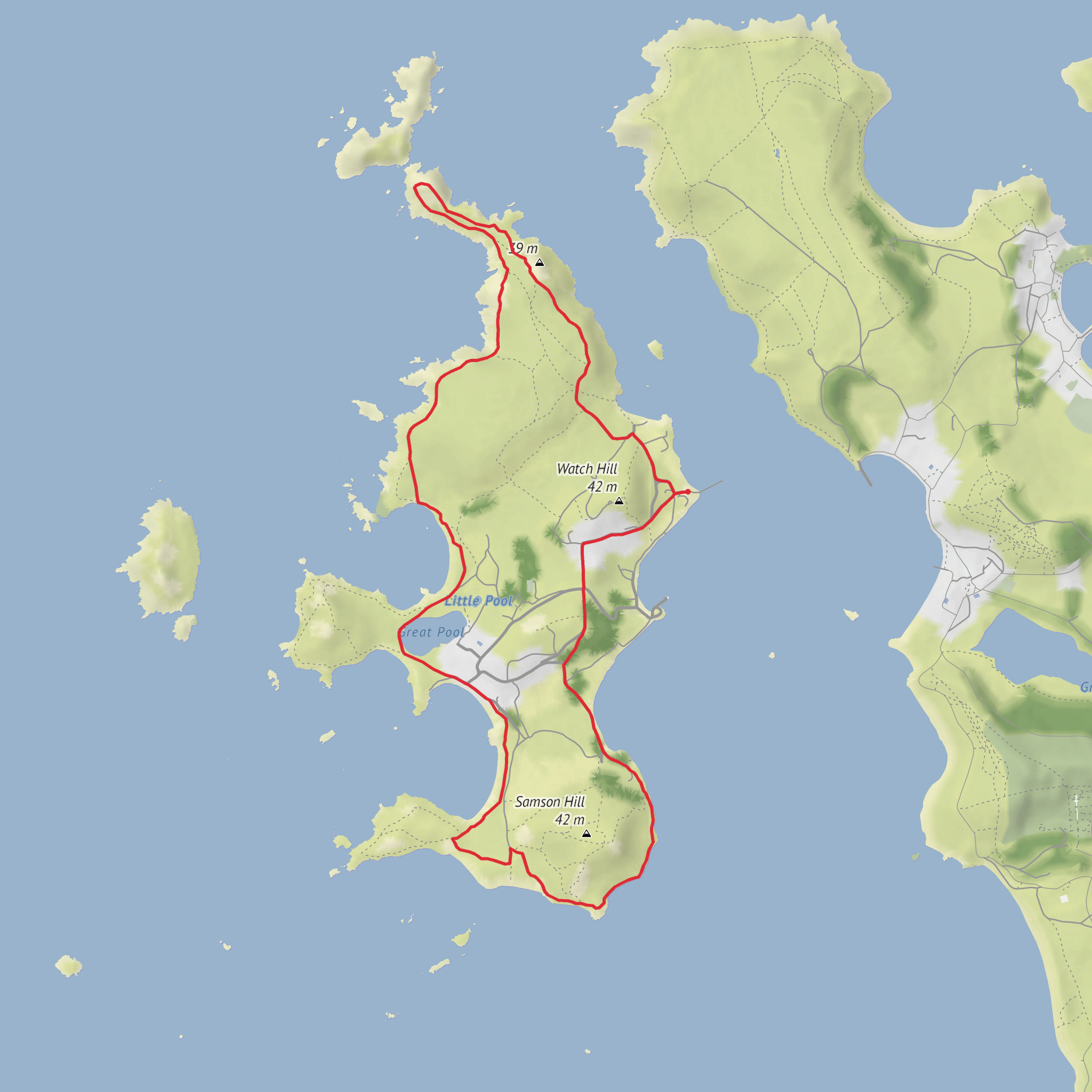 Bryher Loop via Hell Bay, Great Porth and Great Rushy Bay mobile static map