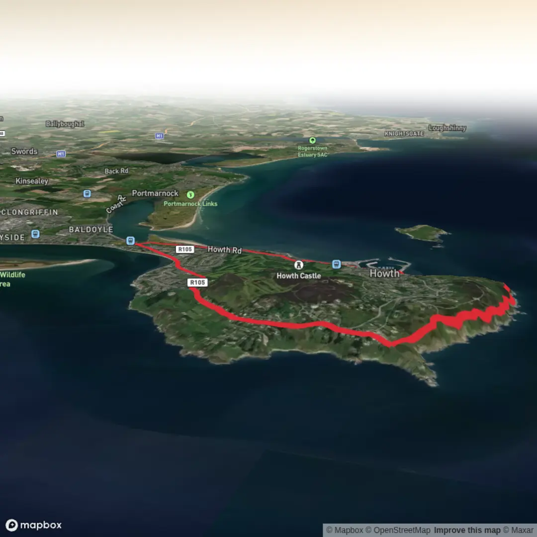 An image depicting the trail Sutton to Howth and its surrounding area.