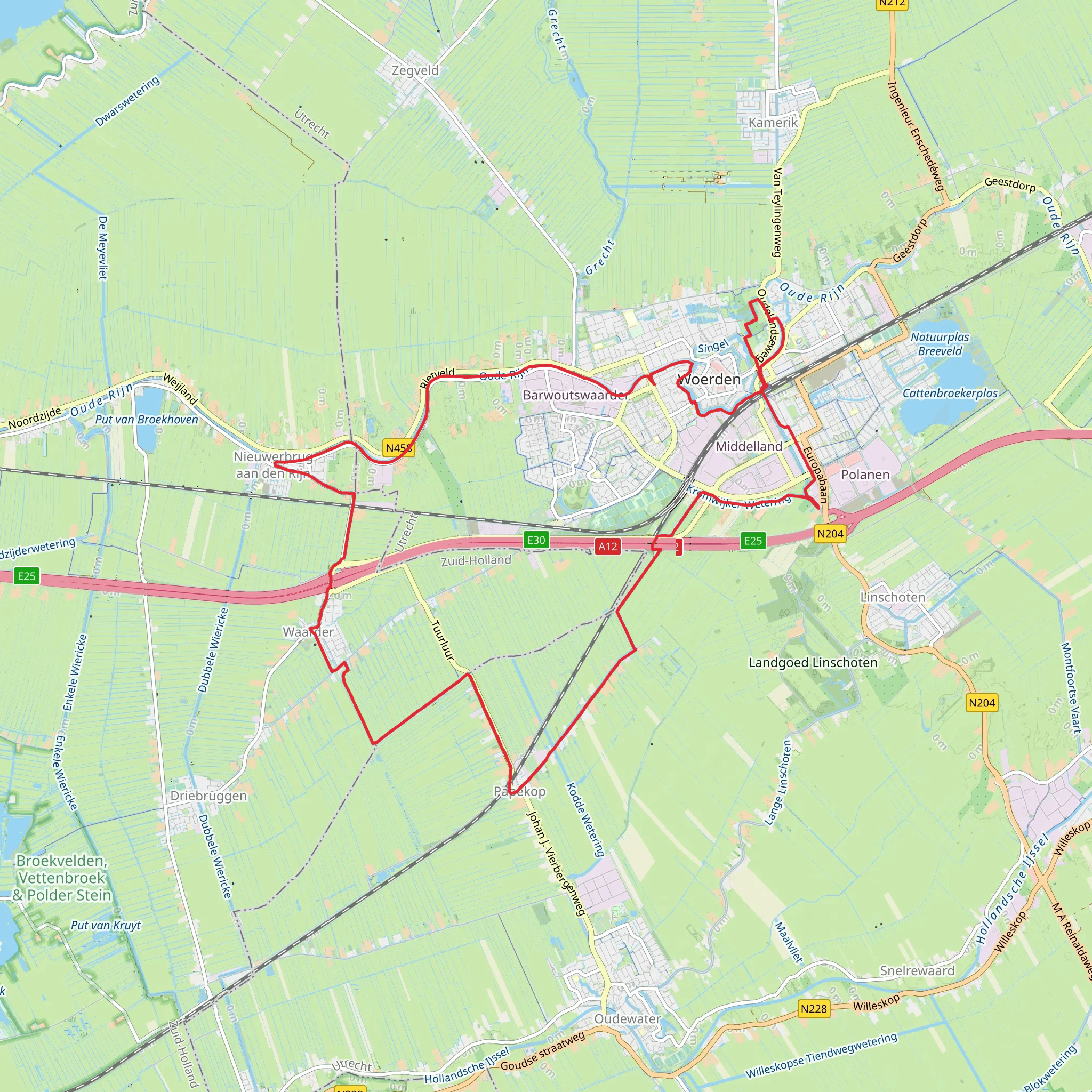 Singel and Kromwijkerwetering via Jaagpad mobile static map