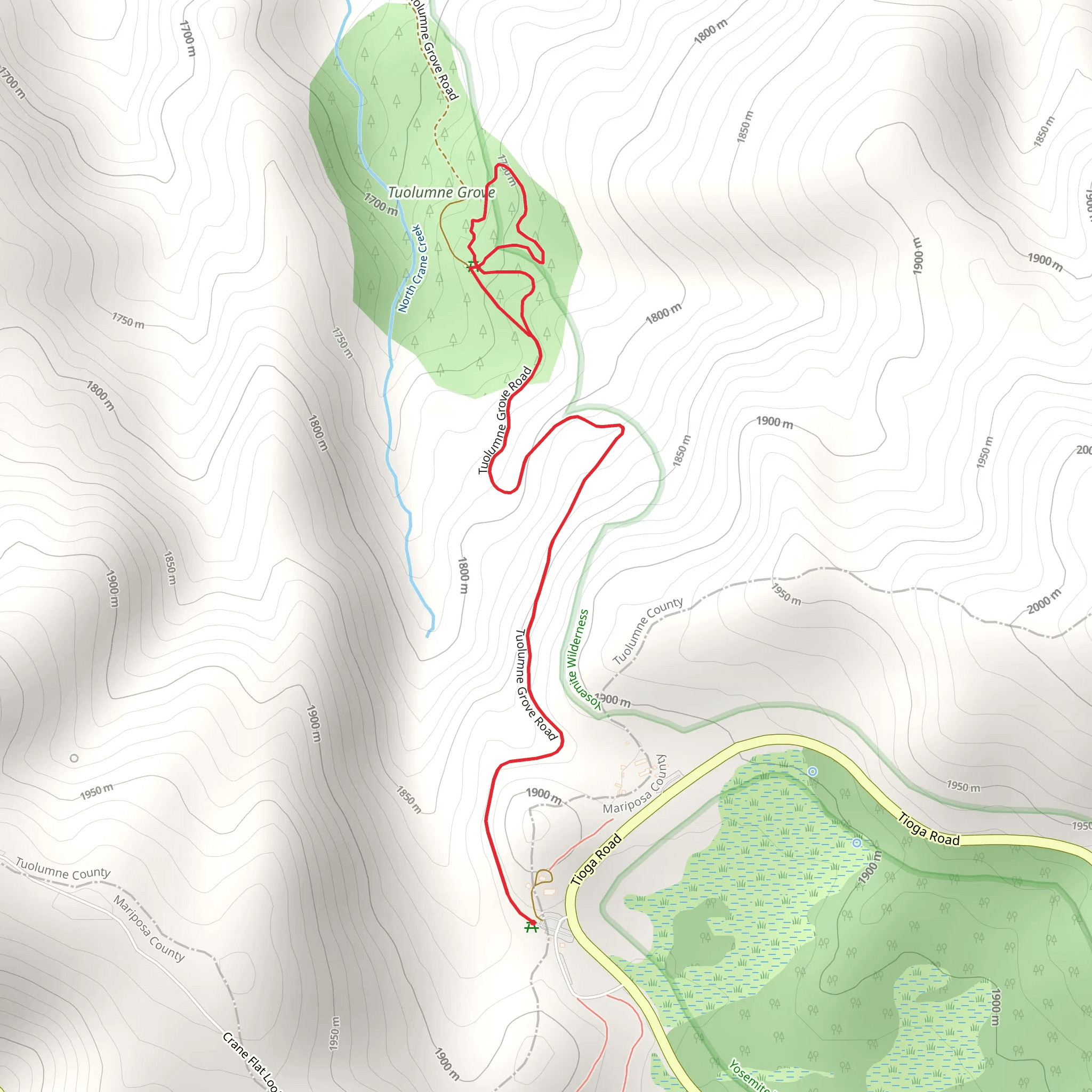 Tuolumne Grove - Old Big Oak Flat Road mobile static map
