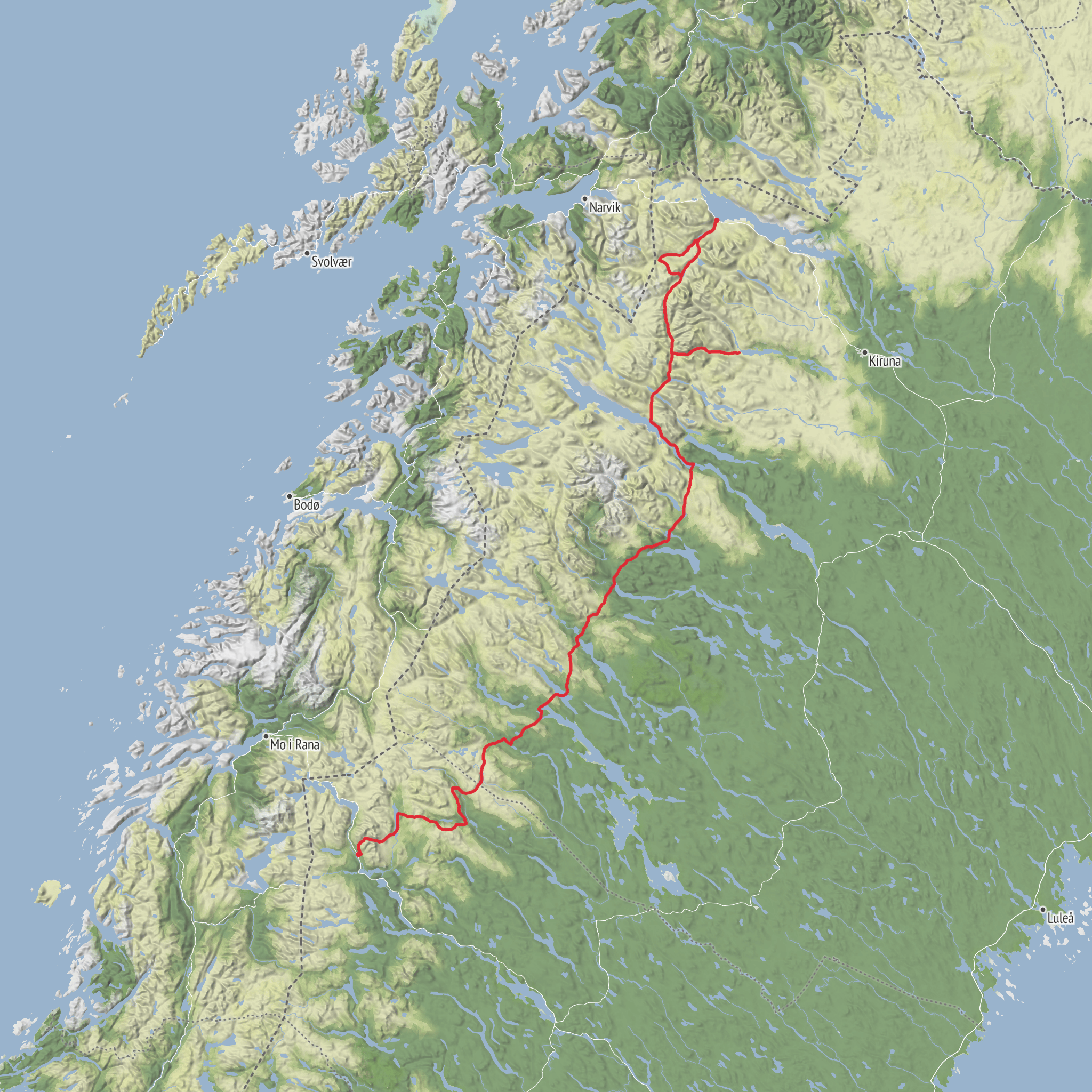 Kungsleden Trail mobile static map
