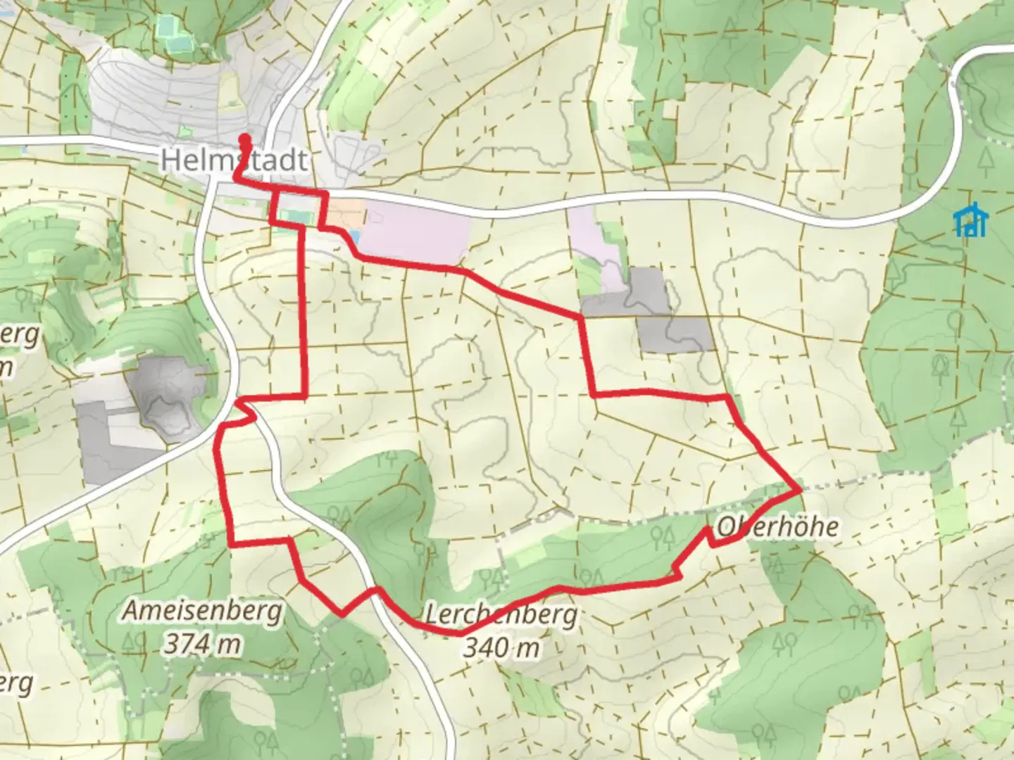 An image depicting the trail Kulturweg Waldsassengau 1 and its surrounding area.