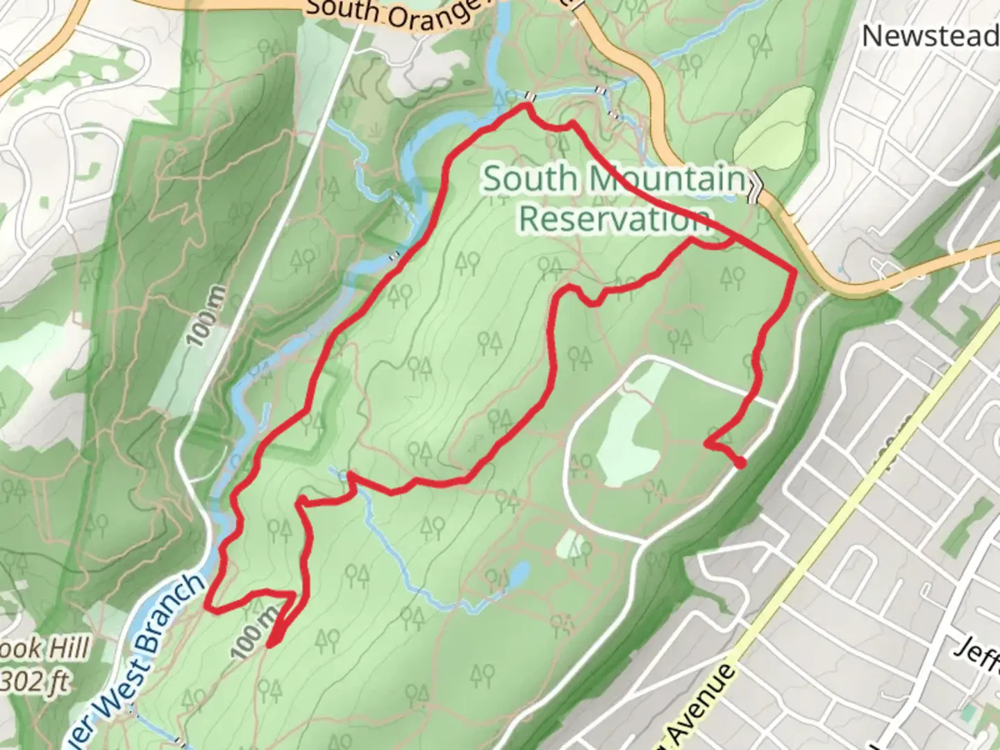 An image depicting the trail Crest, Ball's Bluff, River and Openwood Loop Trail and its surrounding area.