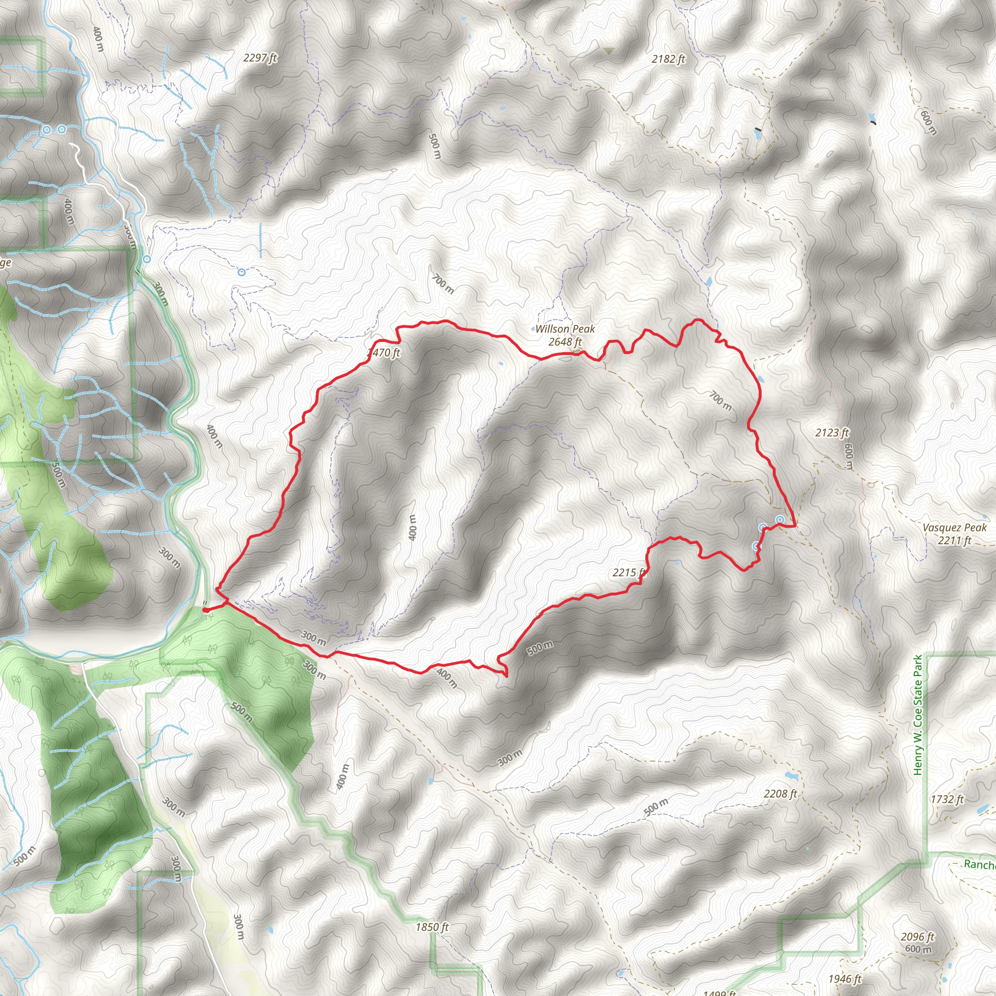 Willson Peak Loop mobile static map