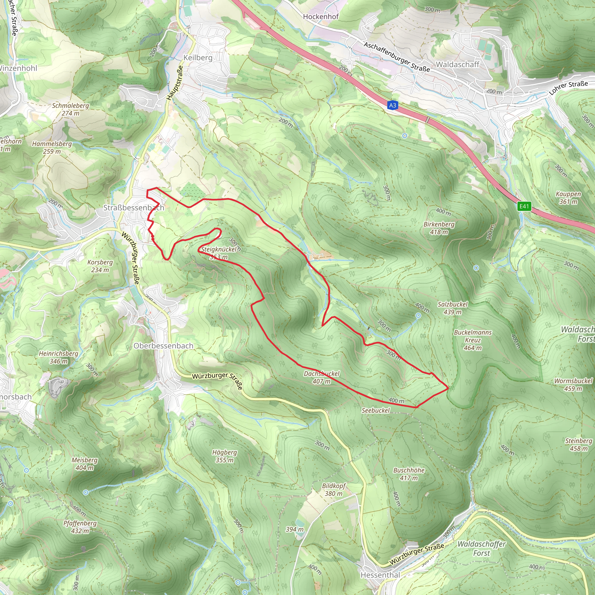 Straßbessenbach, Waldmichelbacher Hof and Steering Knuckle Loop mobile static map