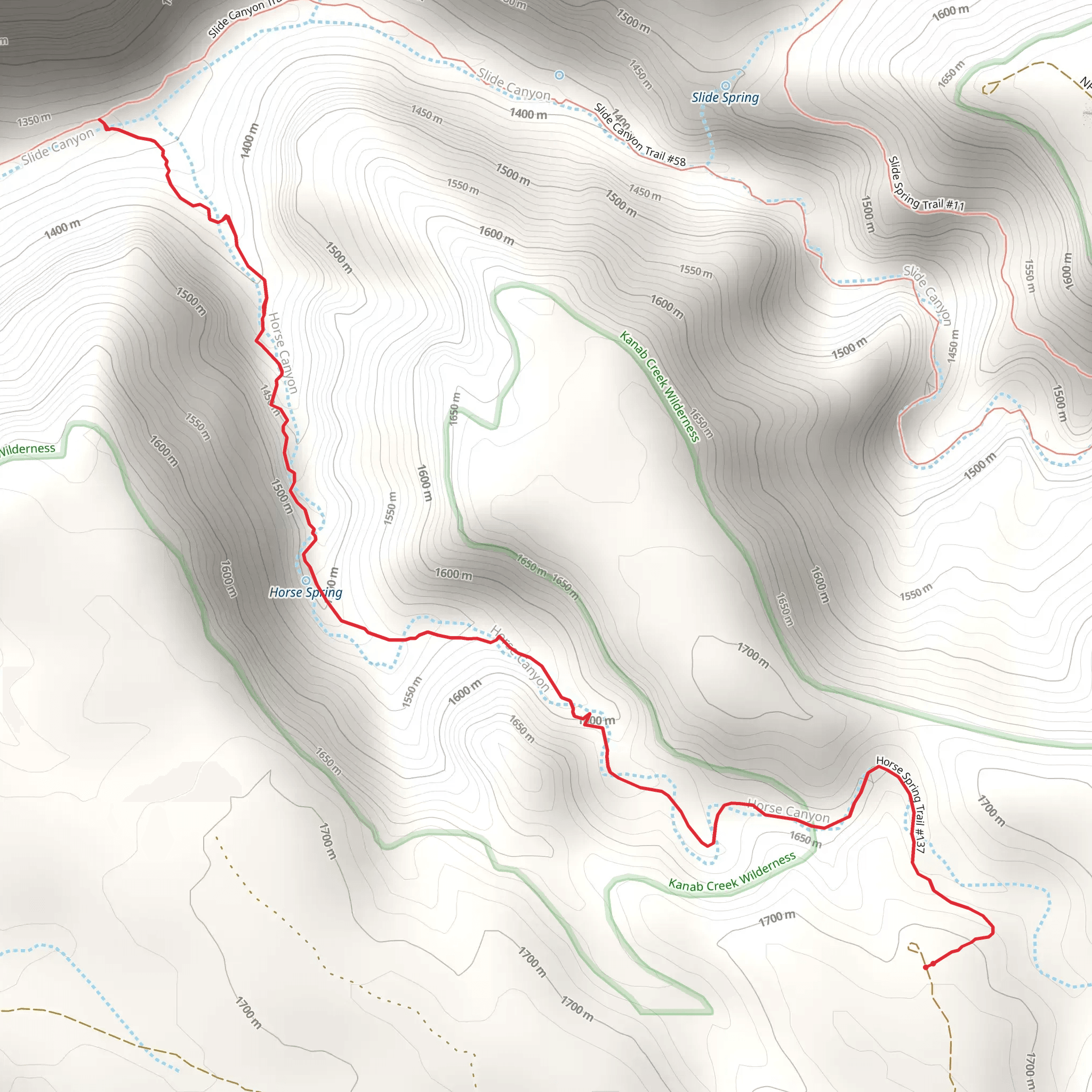 Horse Spring Trail mobile static map