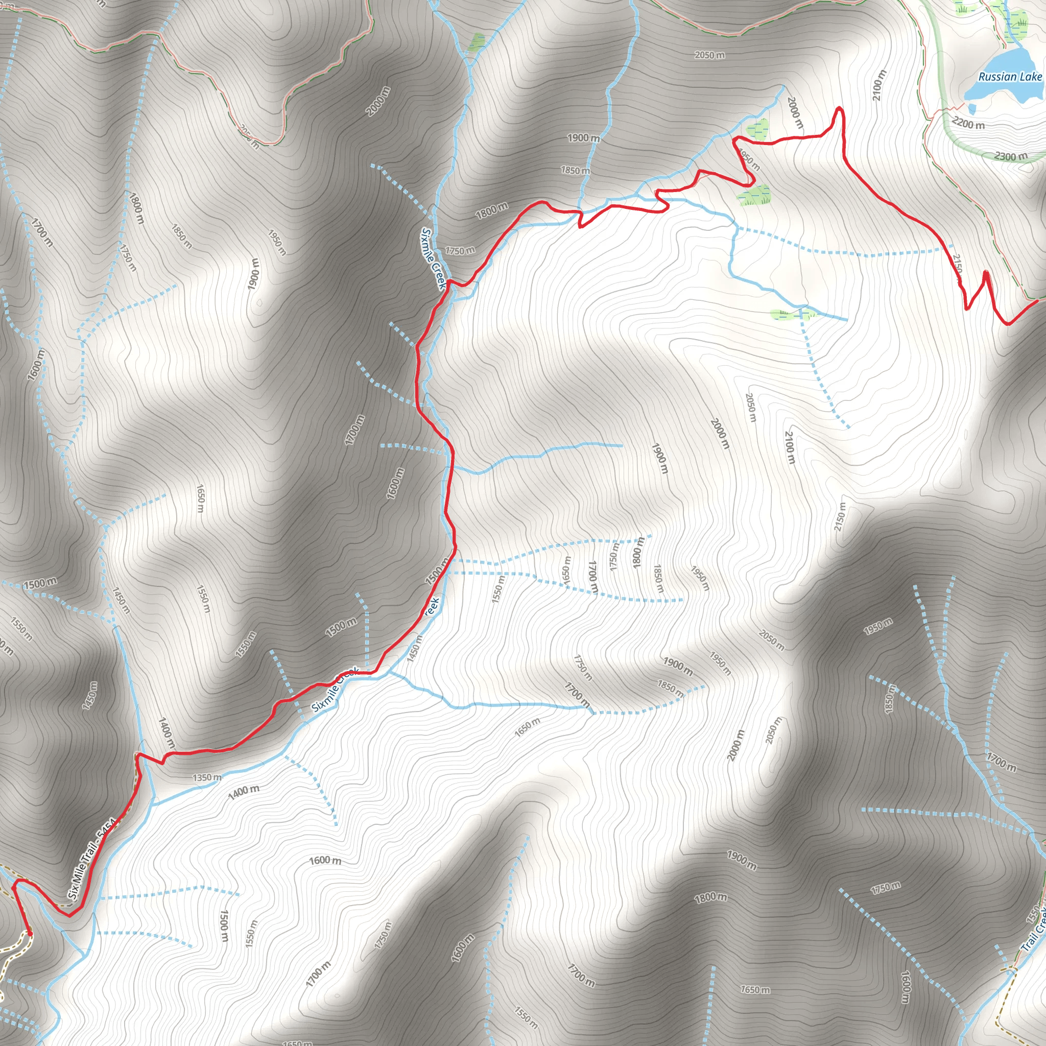 Six Mile Trail mobile static map