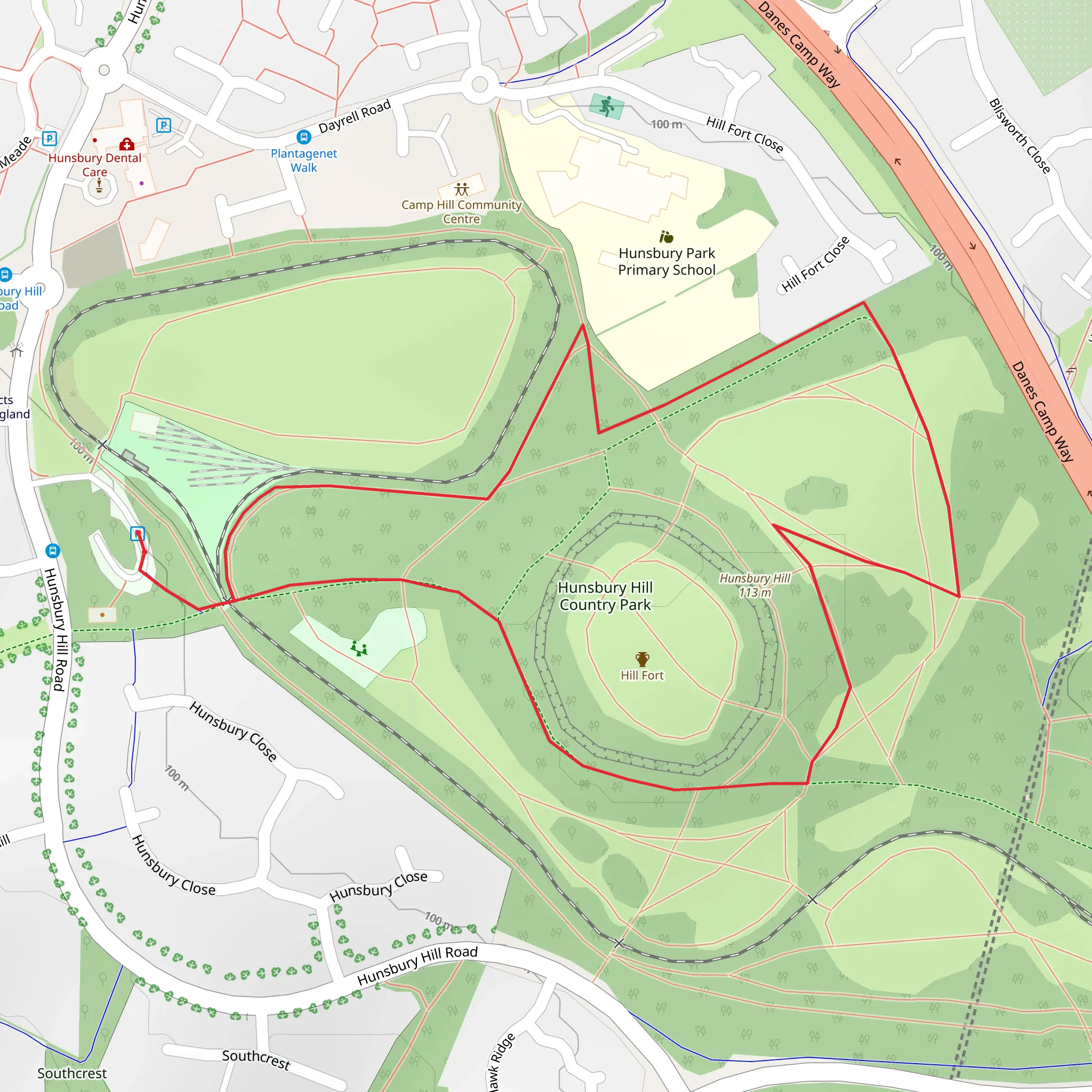 Iron Age Hill Fort Loop mobile static map