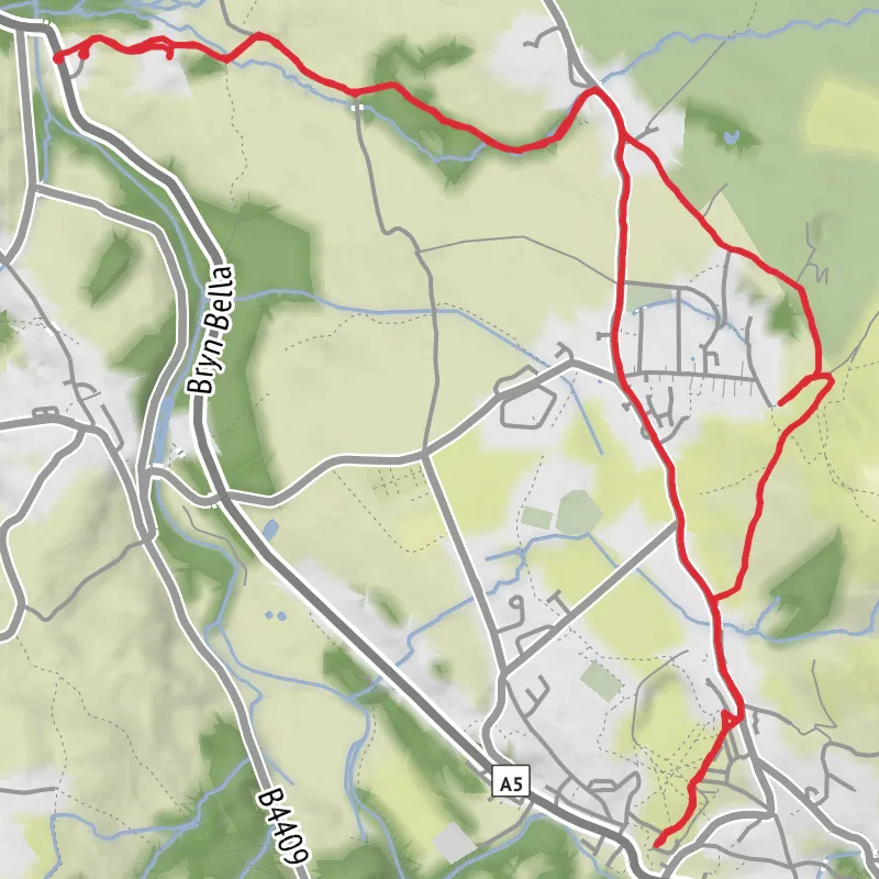 Hike from Llandygai Community mobile static map