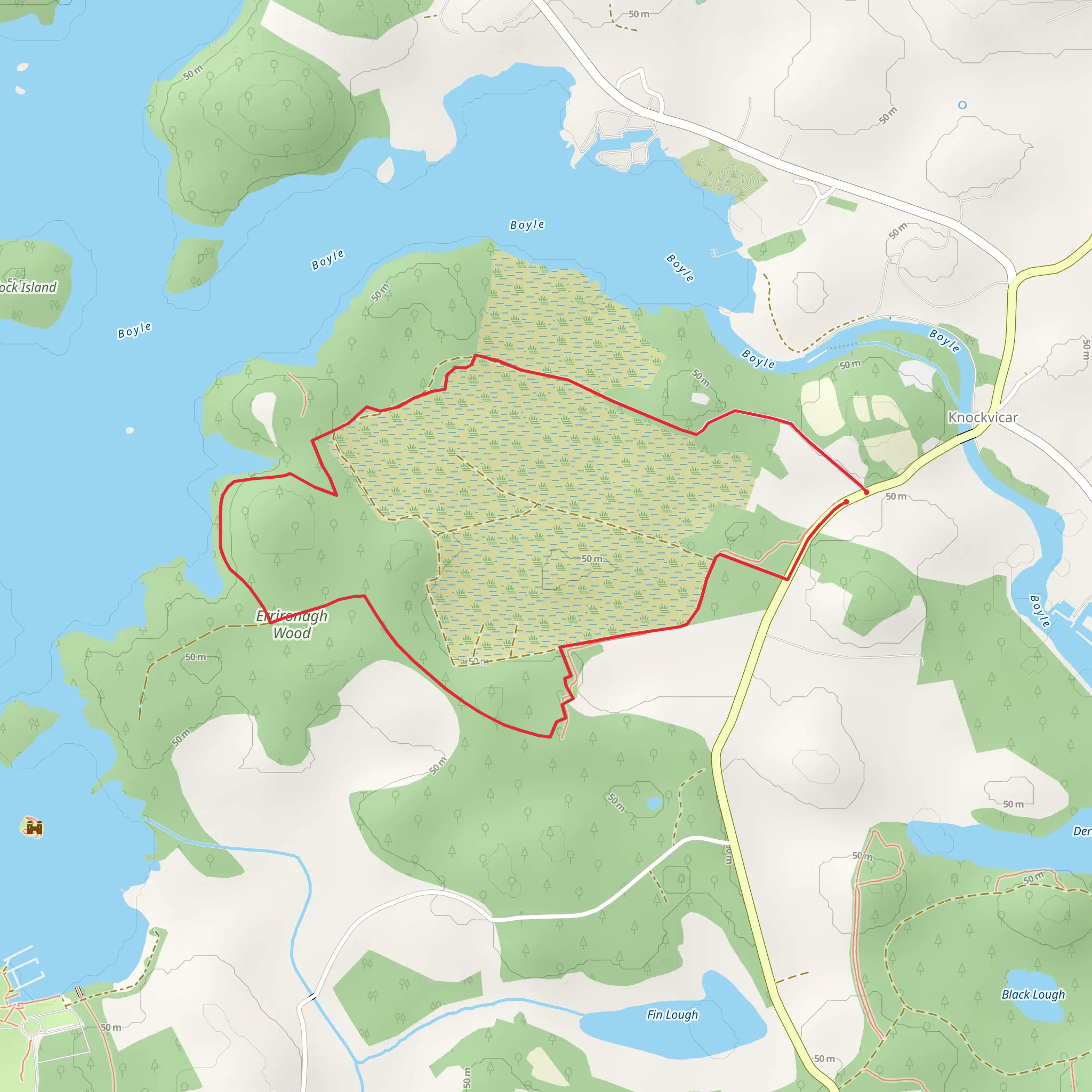 Knockvicar - Bog Loop mobile static map