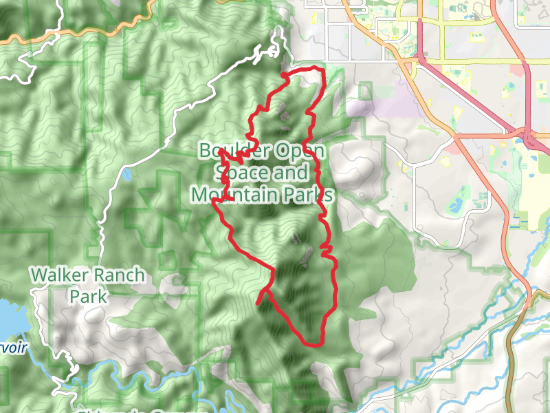 Amphitheater, Green Mountain, Bear Peak, South Boulder Peak and Bluebell Hiking Loop Trail