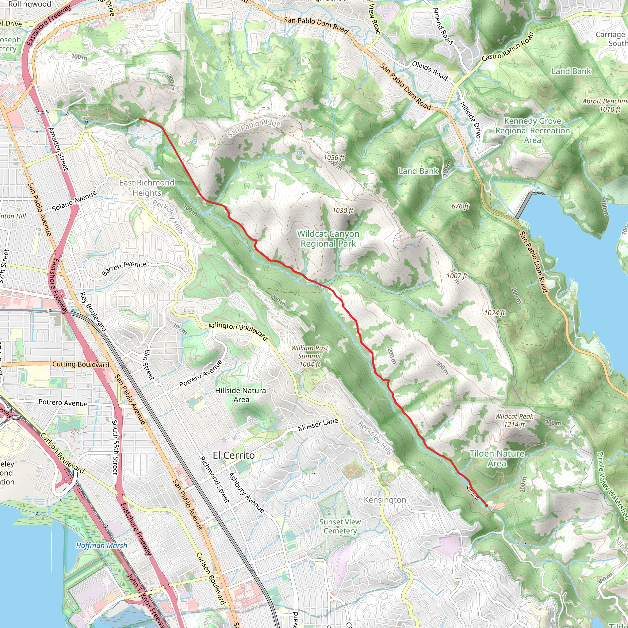 Wildcat Creek Trail mobile static map
