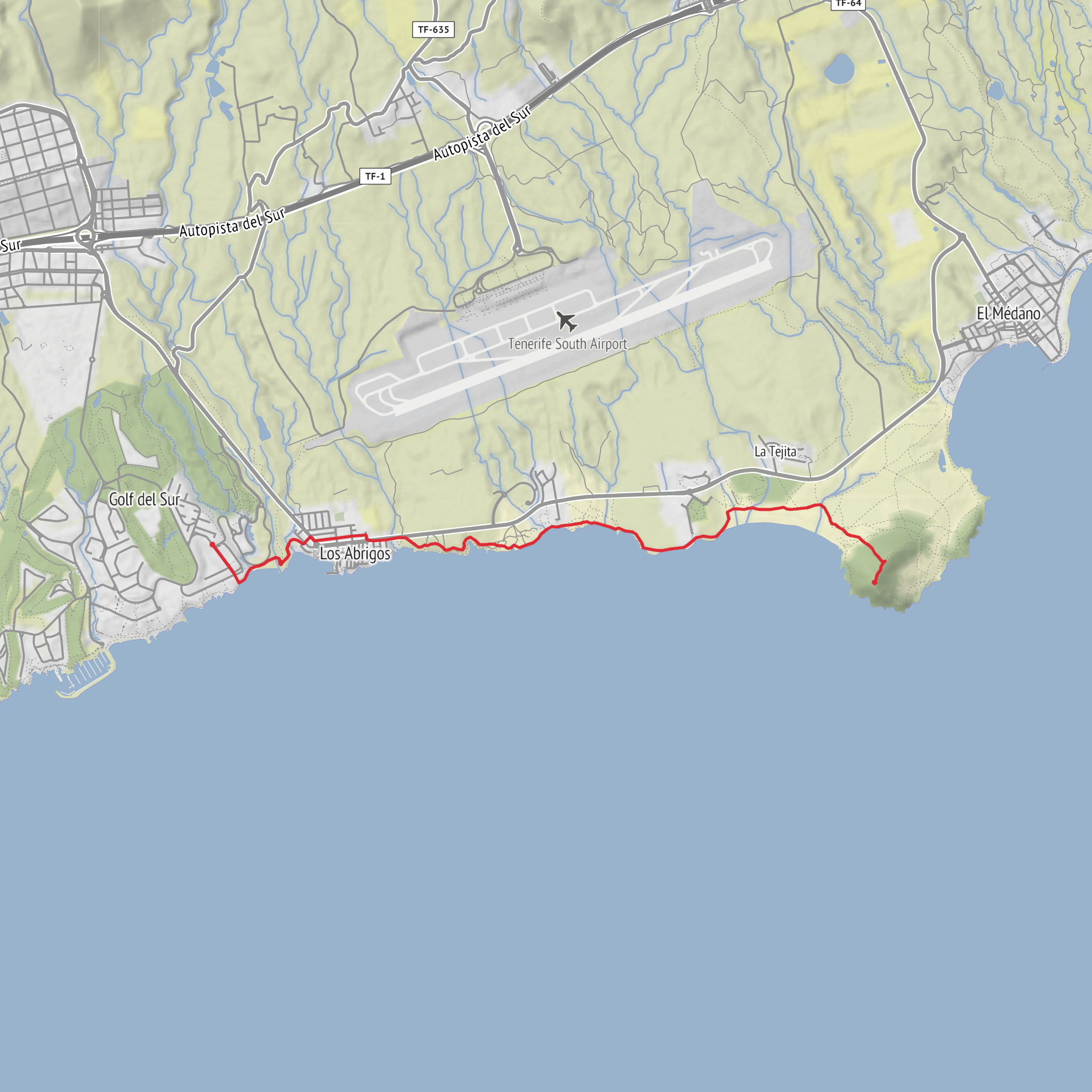 Hike from Golf del Sur mobile static map